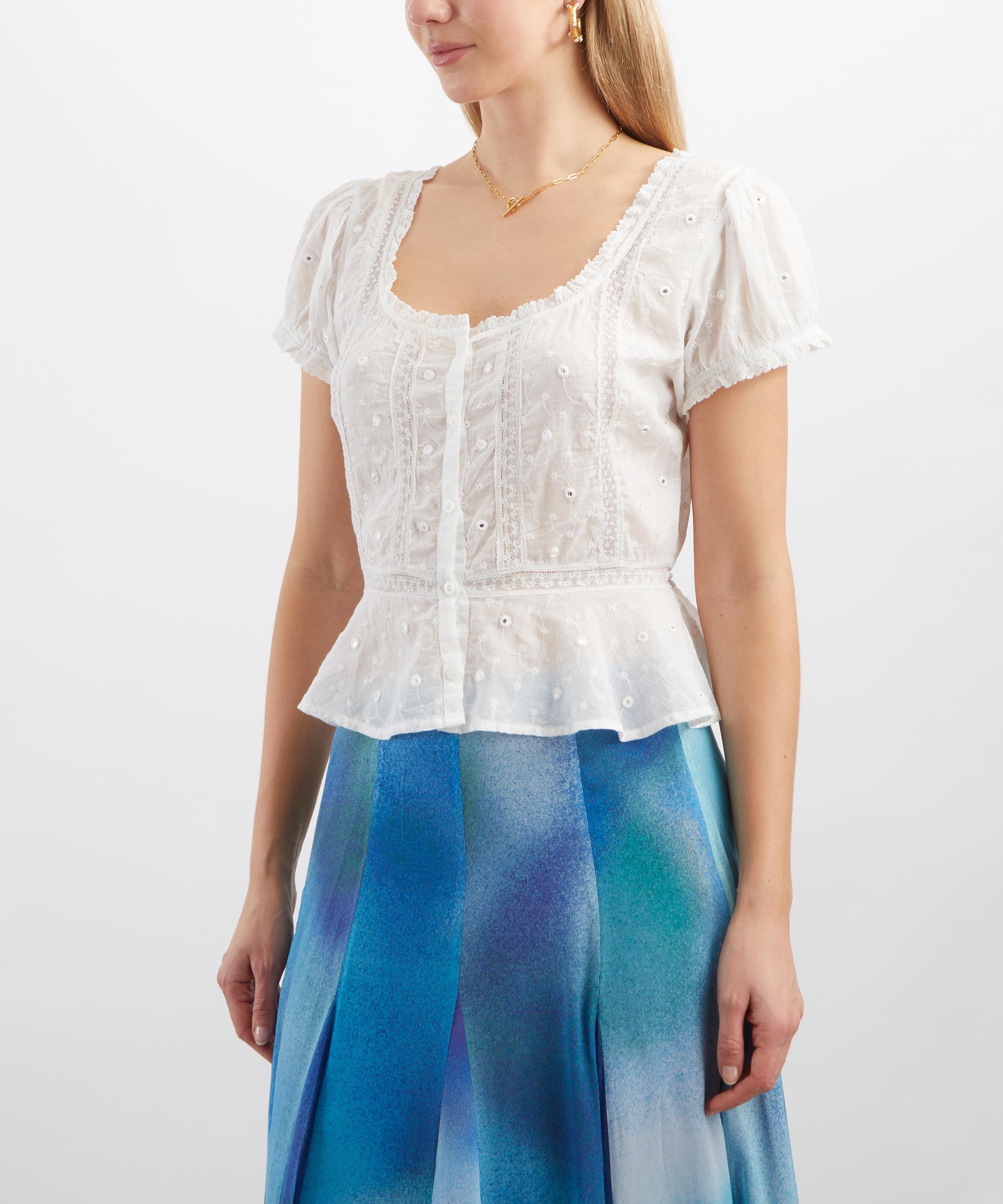 RIXO - Sandi Ivory Broderie Anglaise Top image number 2