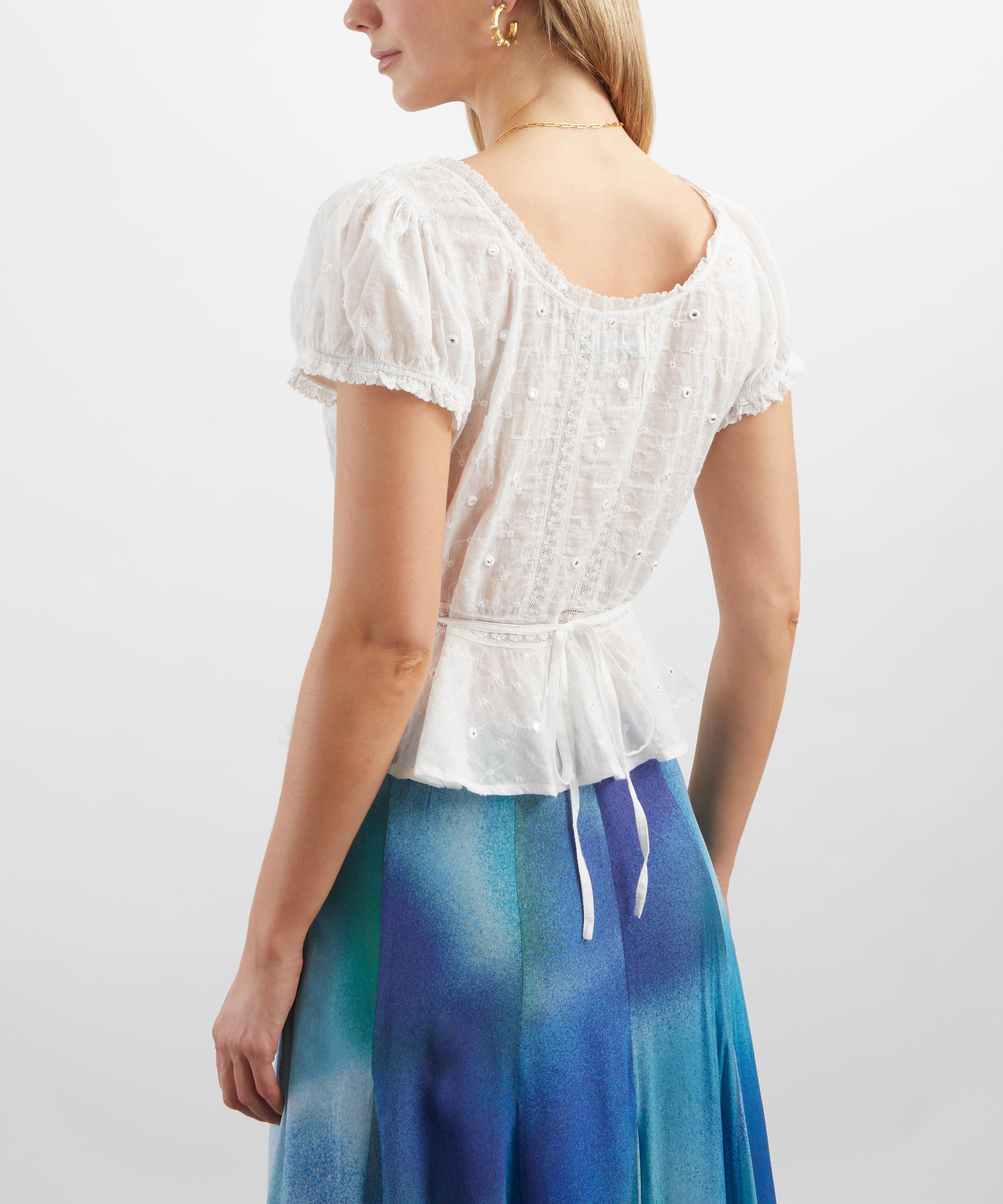 RIXO - Sandi Ivory Broderie Anglaise Top image number 3