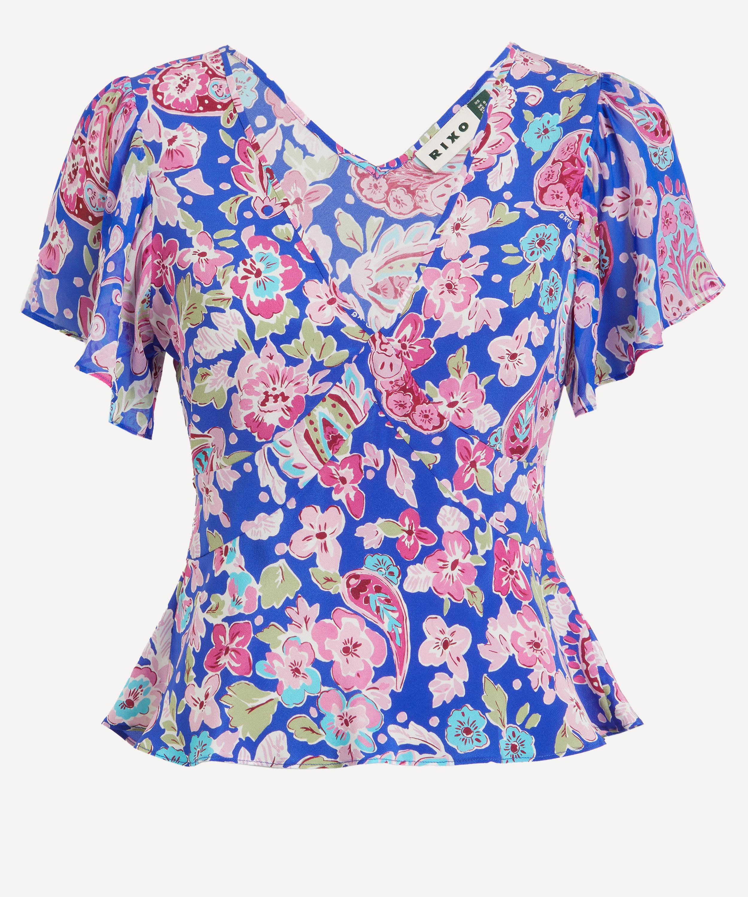 RIXO - Lania Silk Blouse