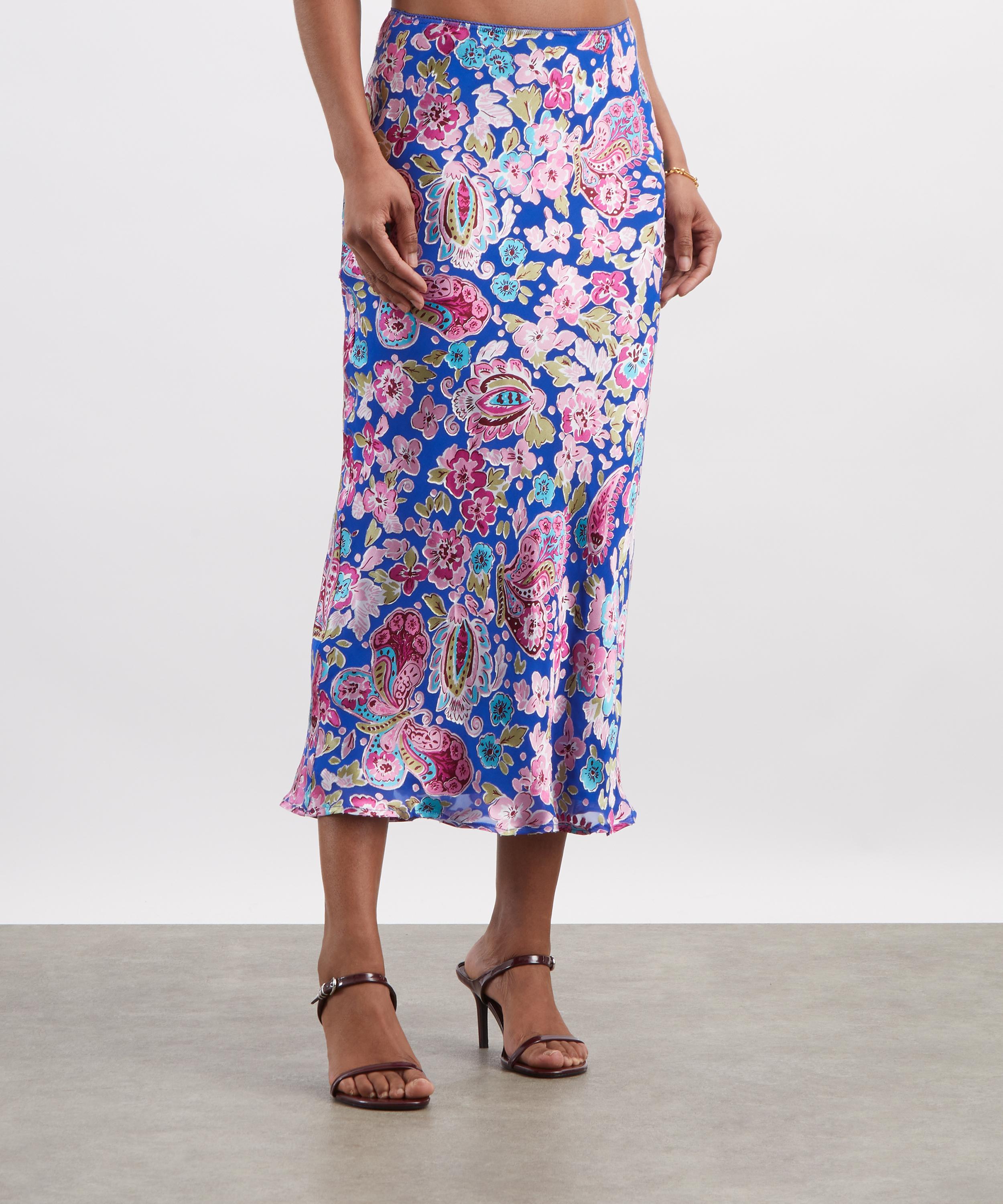 RIXO - Ardith Floral Silk-Blend Midi Skirt image number 2