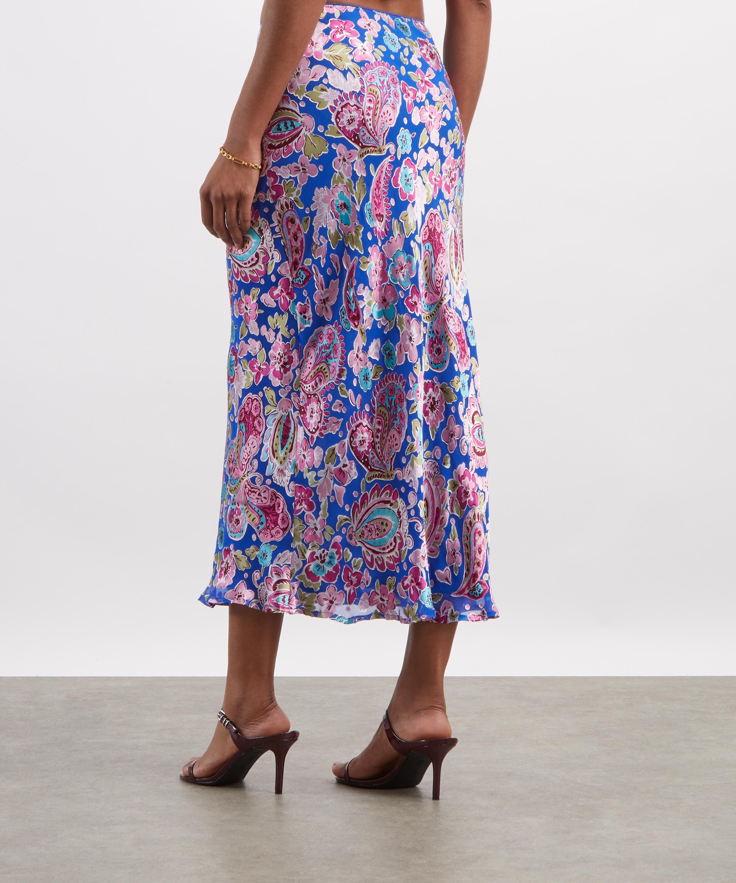 RIXO - Ardith Floral Silk-Blend Midi Skirt image number 3