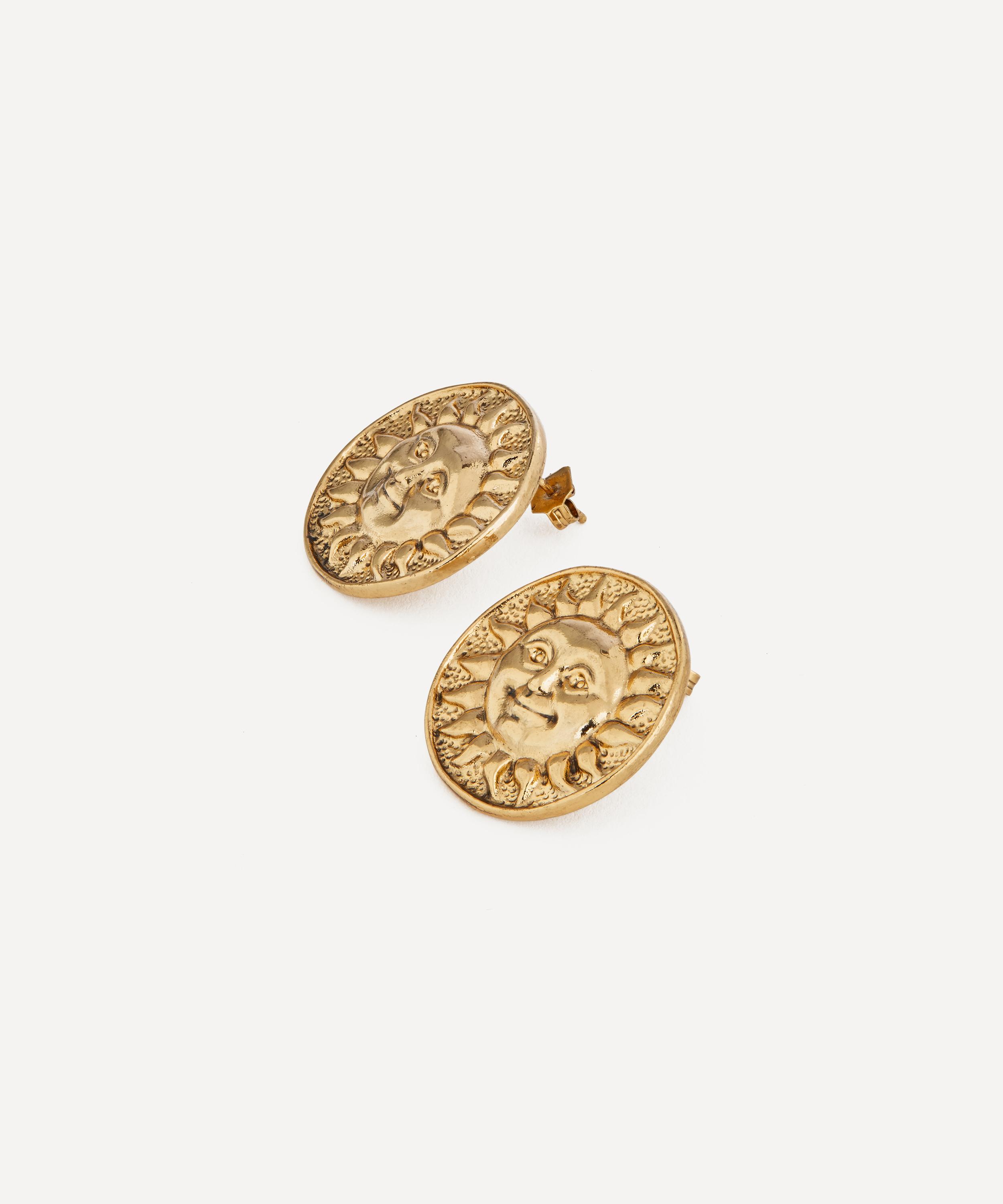 RIXO - 18ct Gold Plated Noni Stud Earrings image number 1