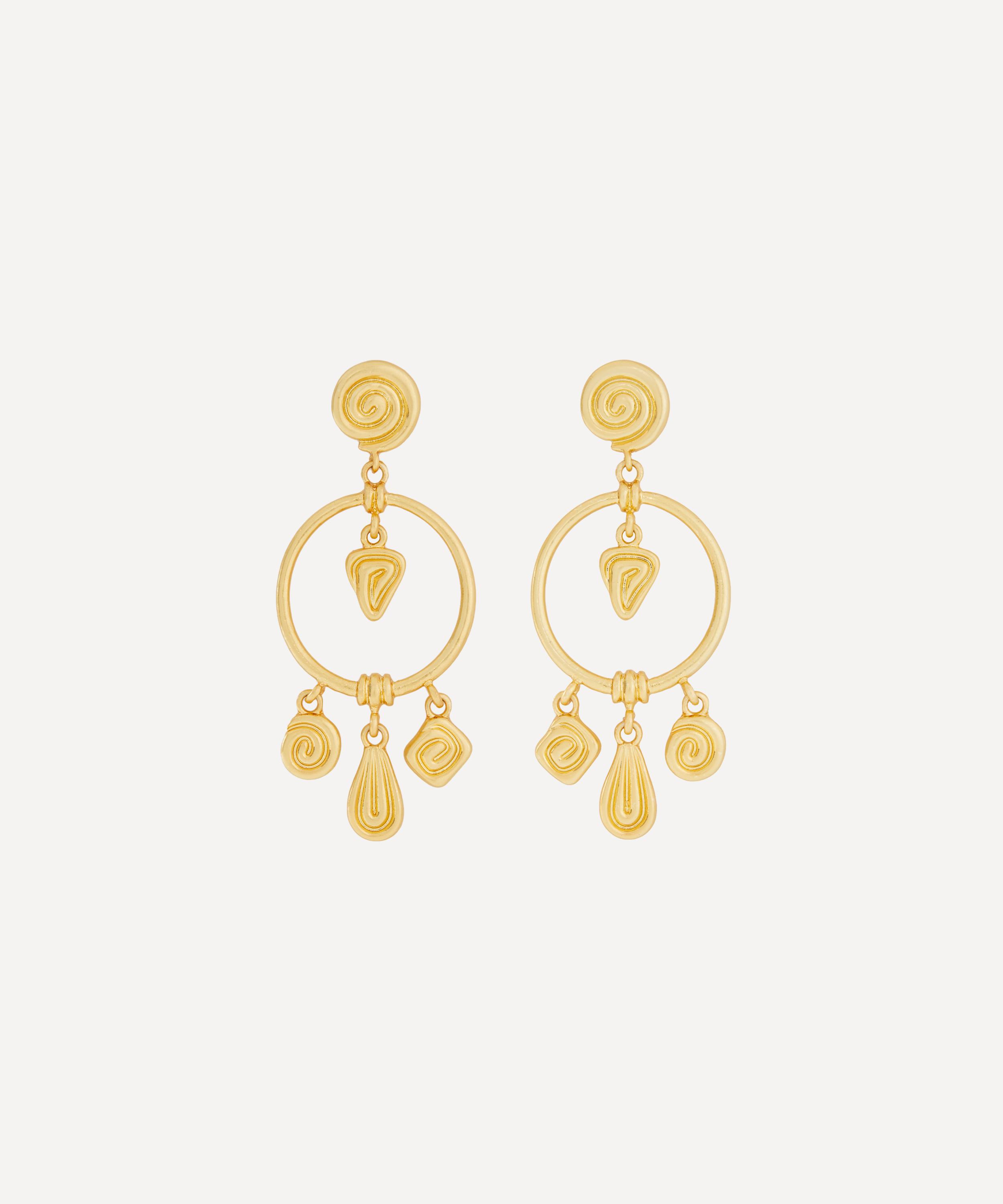 RIXO - 18ct Gold Plated Thome Drop Earrings
