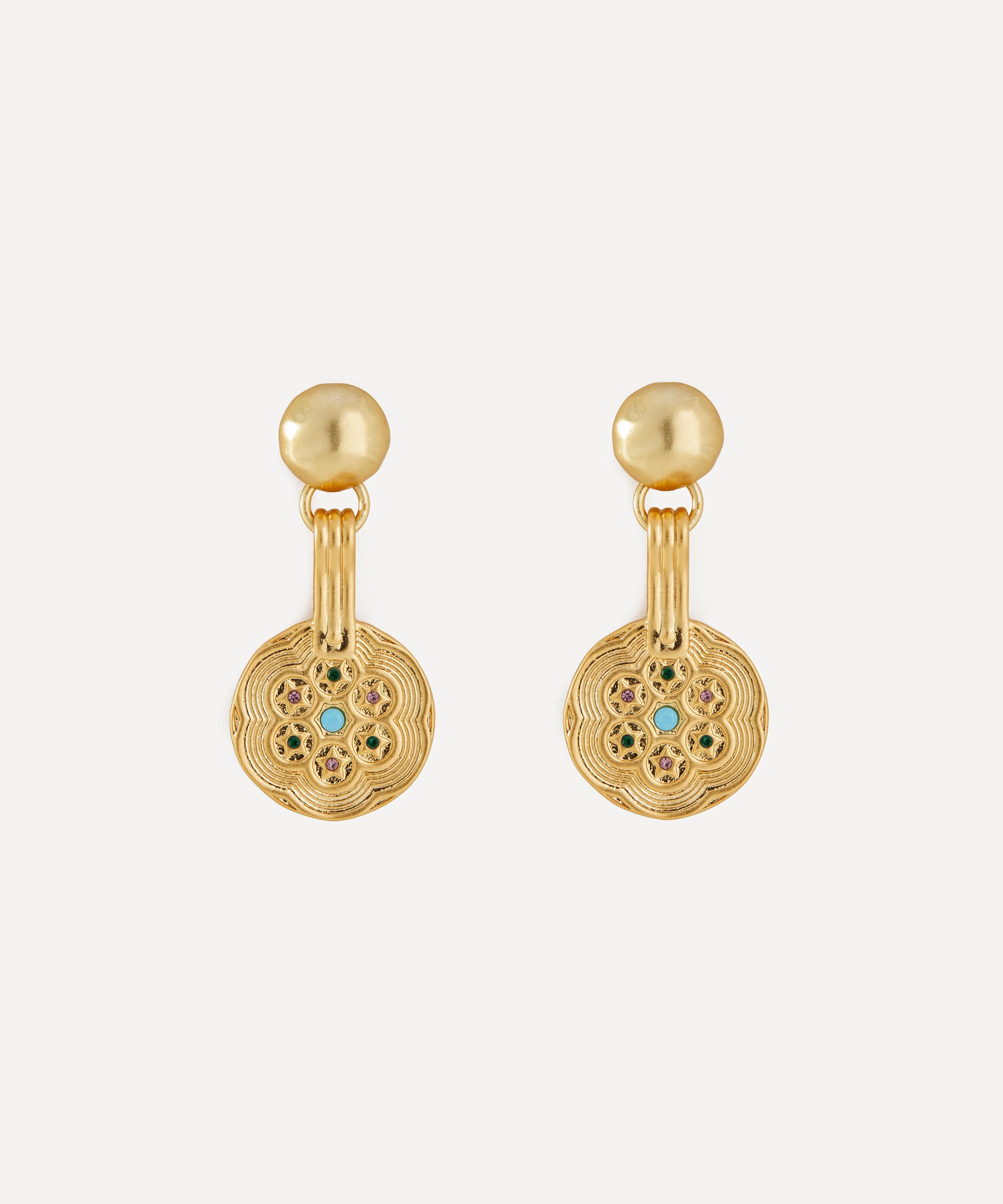 RIXO - 18ct Gold Plated Meyra Earrings