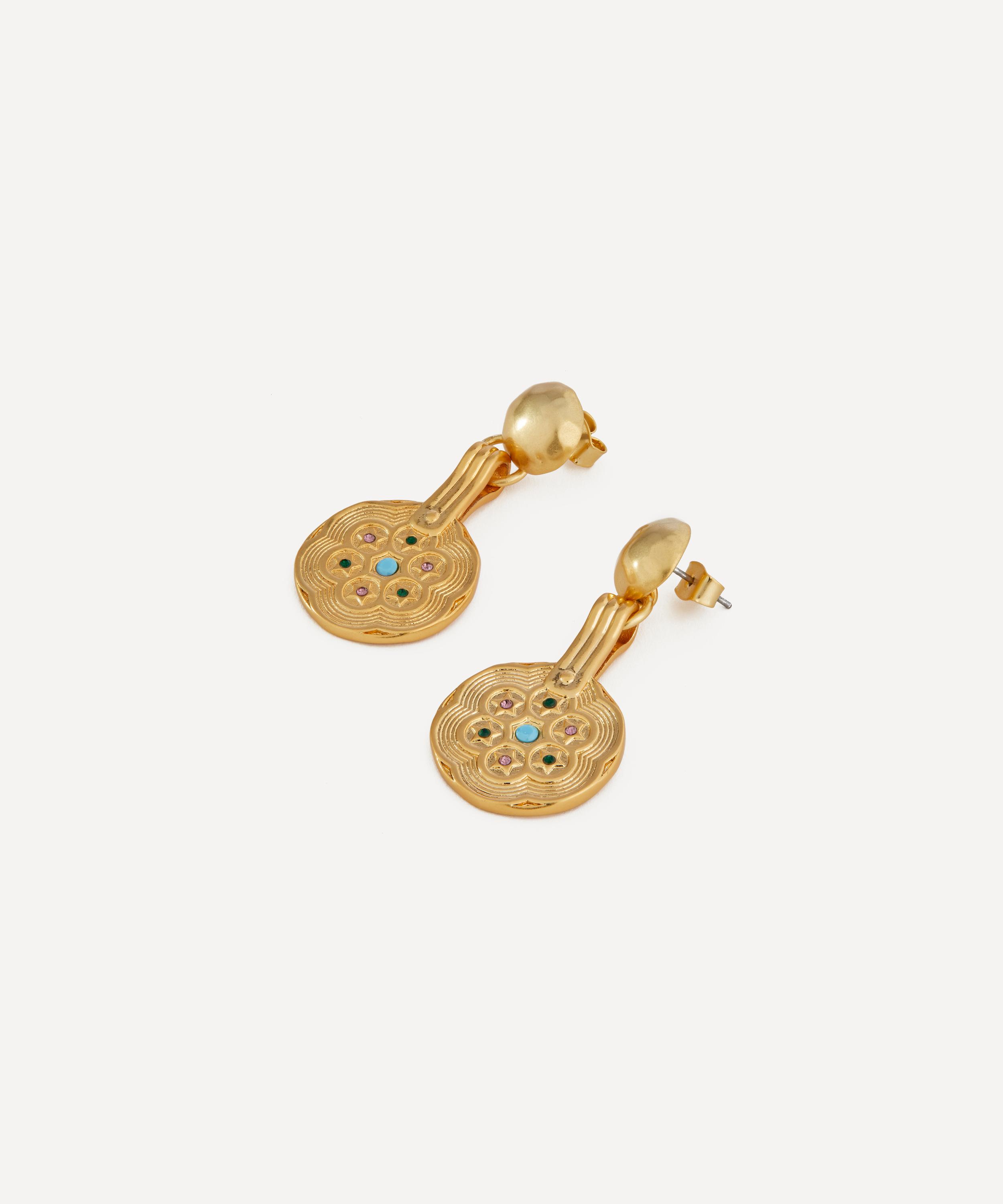 RIXO - 18ct Gold Plated Meyra Earrings image number 1