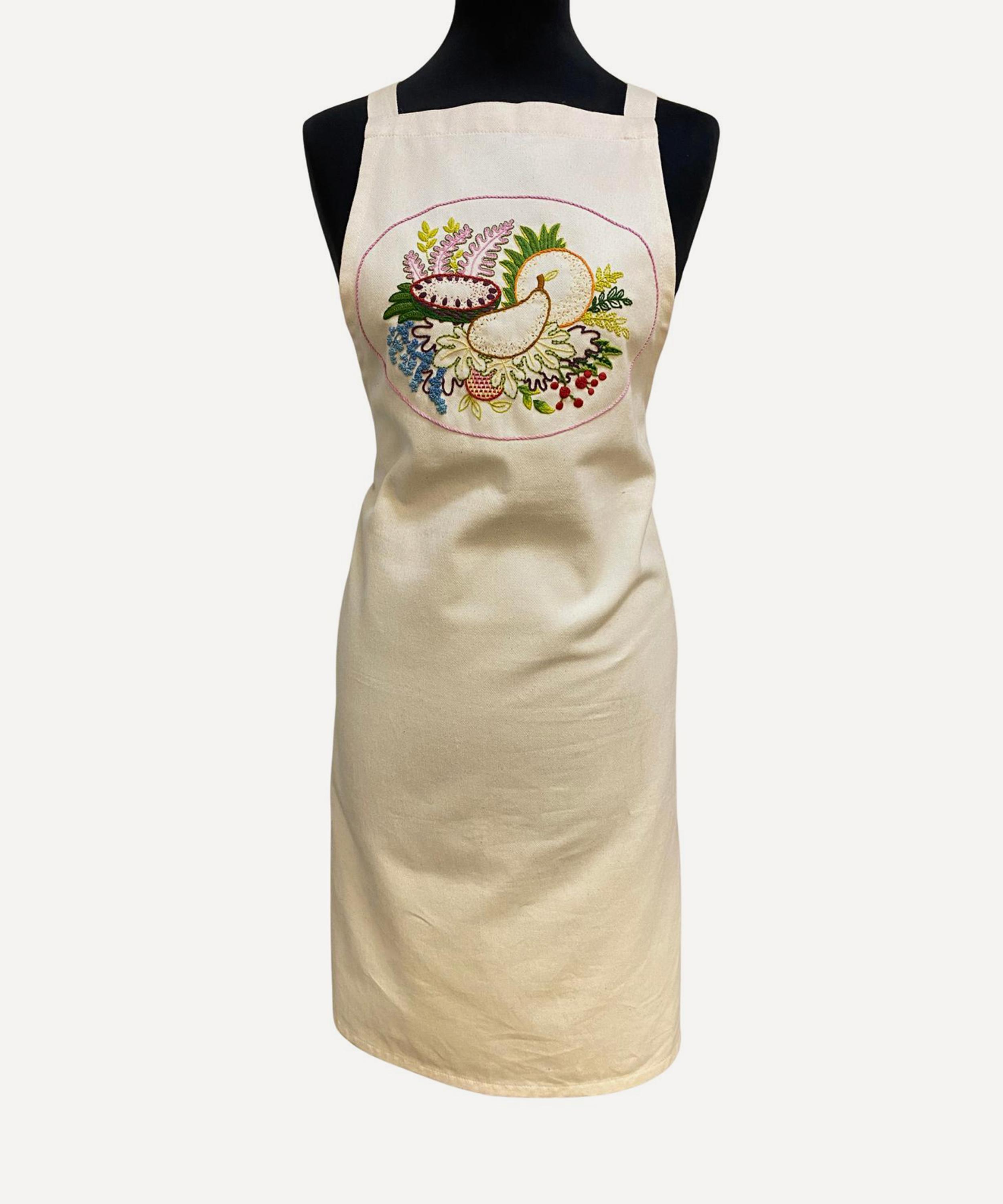 Royal School of Needlework - Nature&rsquo;s Bounty Embroidered Apron Kit image number 0