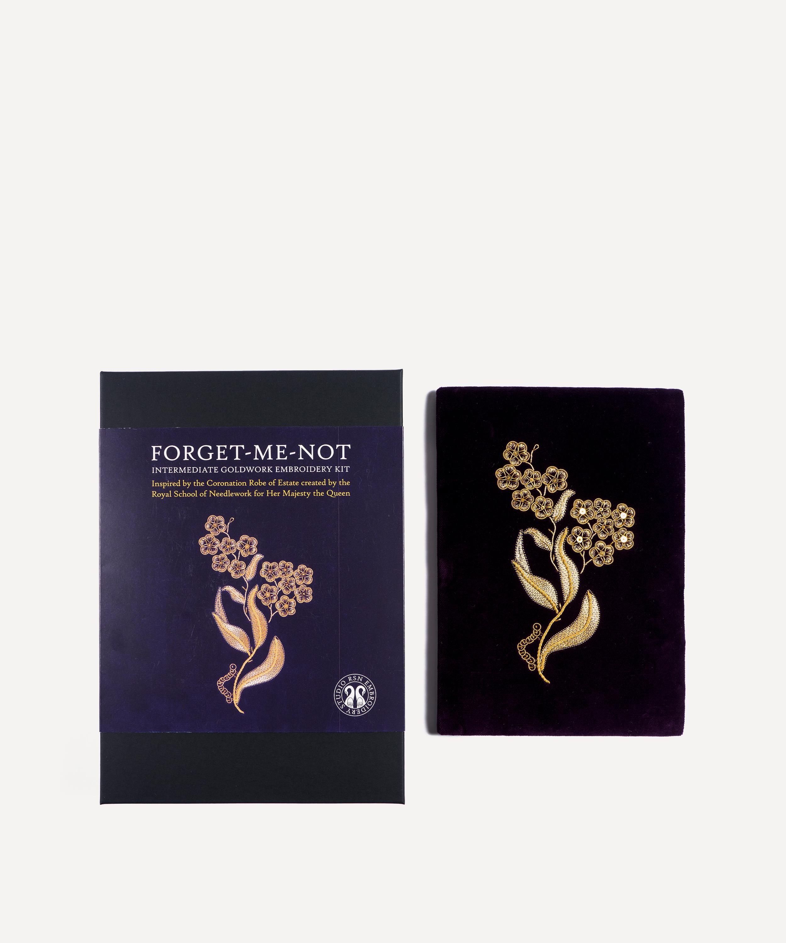 Royal School of Needlework - Forget-me-Not and Caterpillar Goldwork Embroidery Kit image number 0