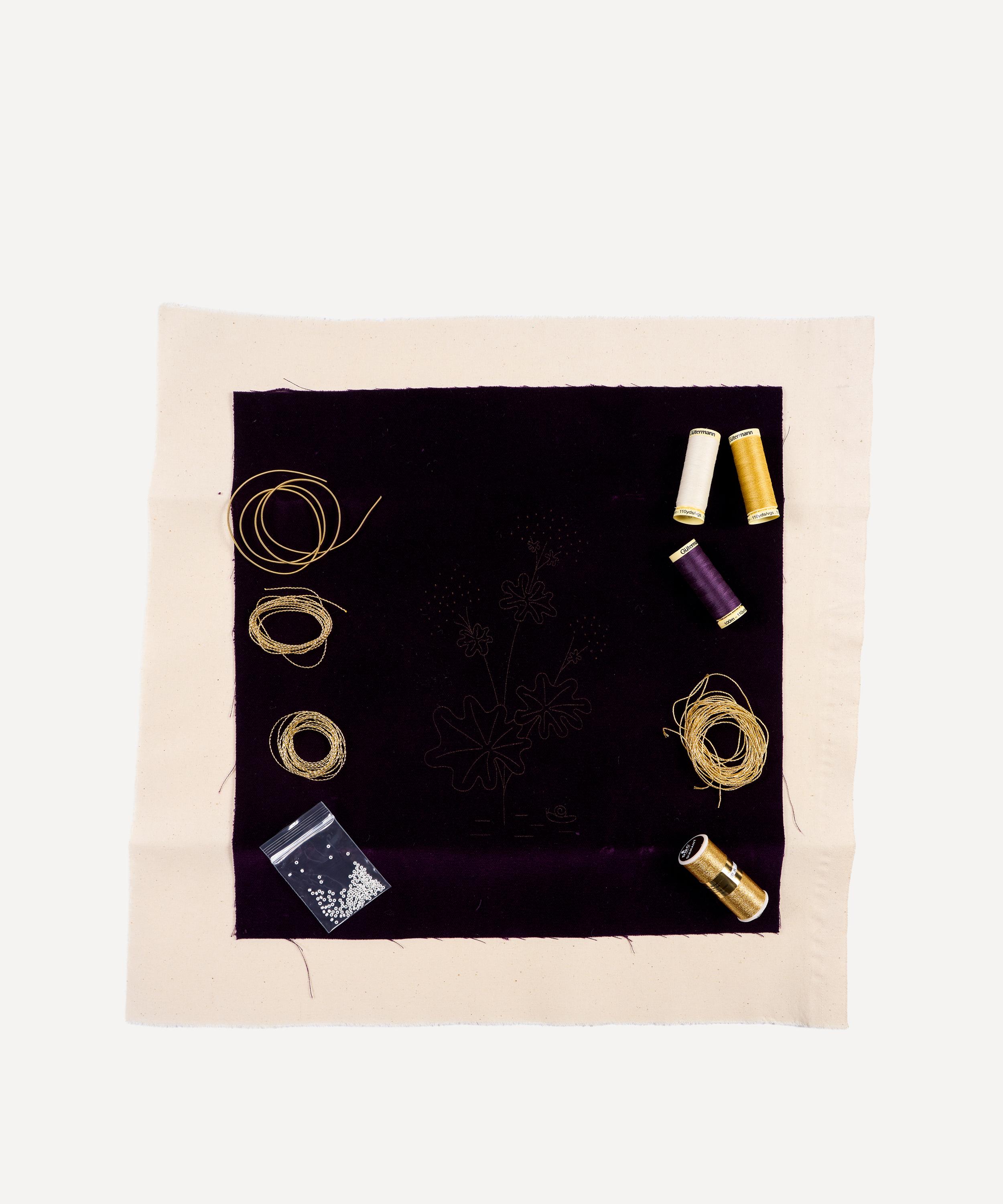 Royal School of Needlework - Delphiniums and Bee Goldwork Embroidery Kit image number 2