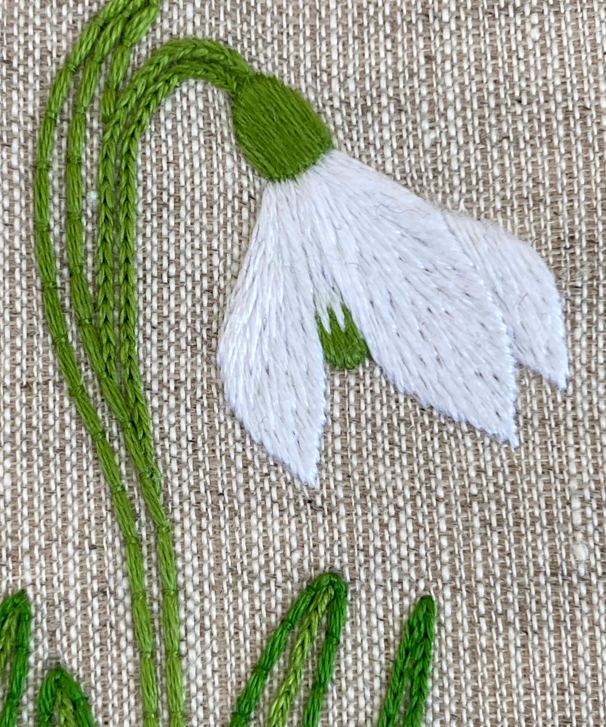 Royal School of Needlework - January Snowdrop Embroidery Kit image number 1