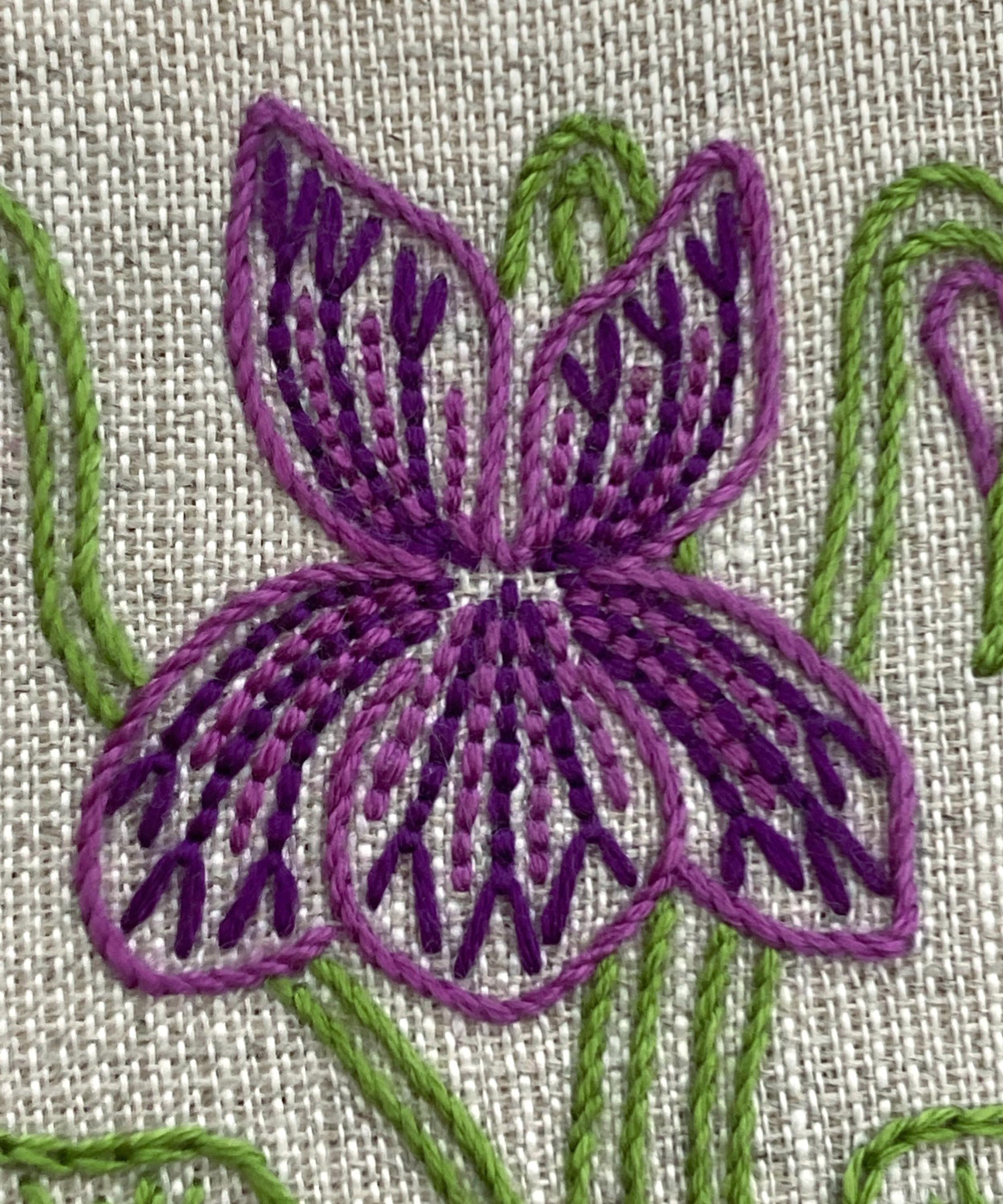 Royal School of Needlework - February Violet Embroidery Kit image number 2