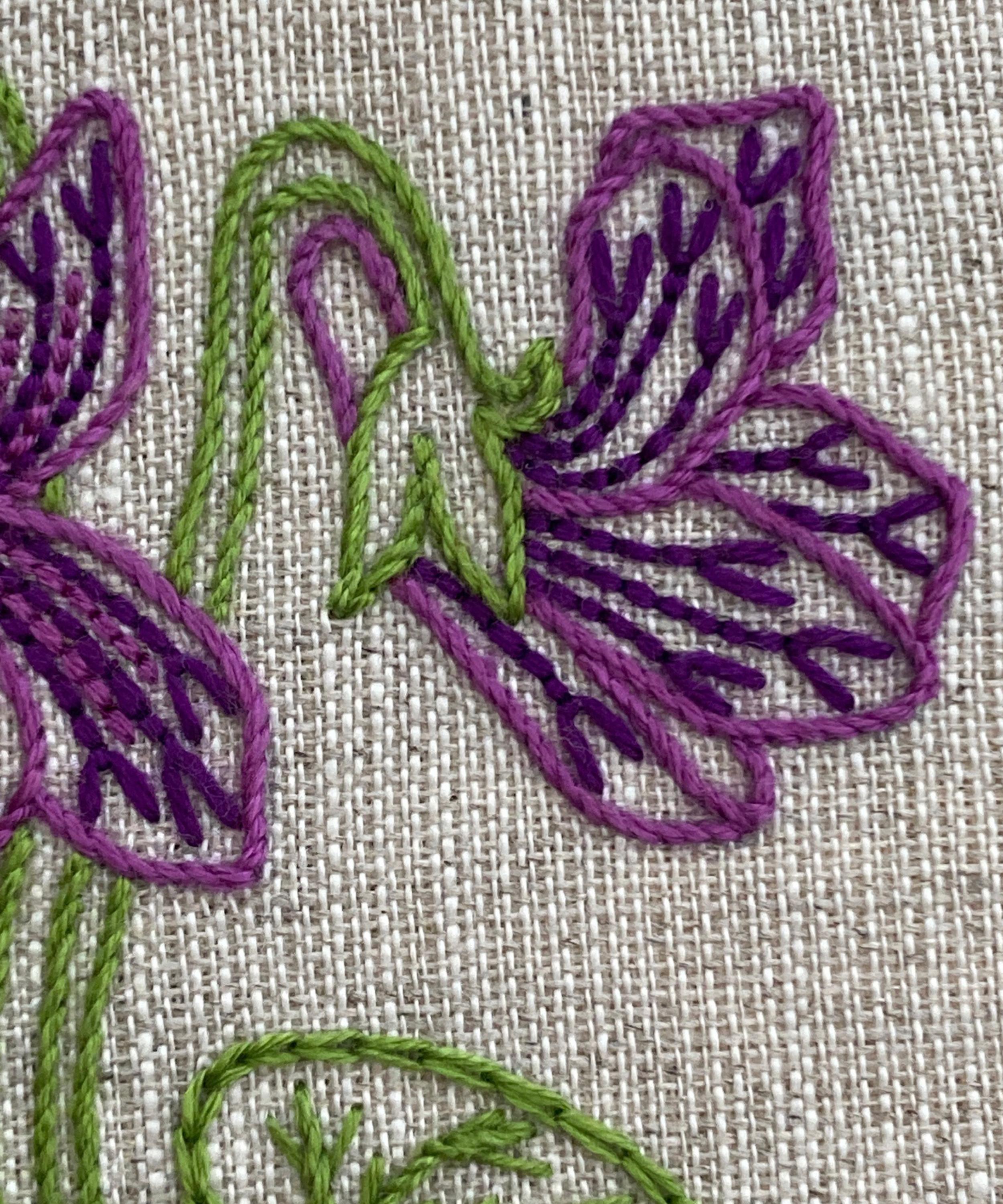 Royal School of Needlework - February Violet Embroidery Kit image number 3