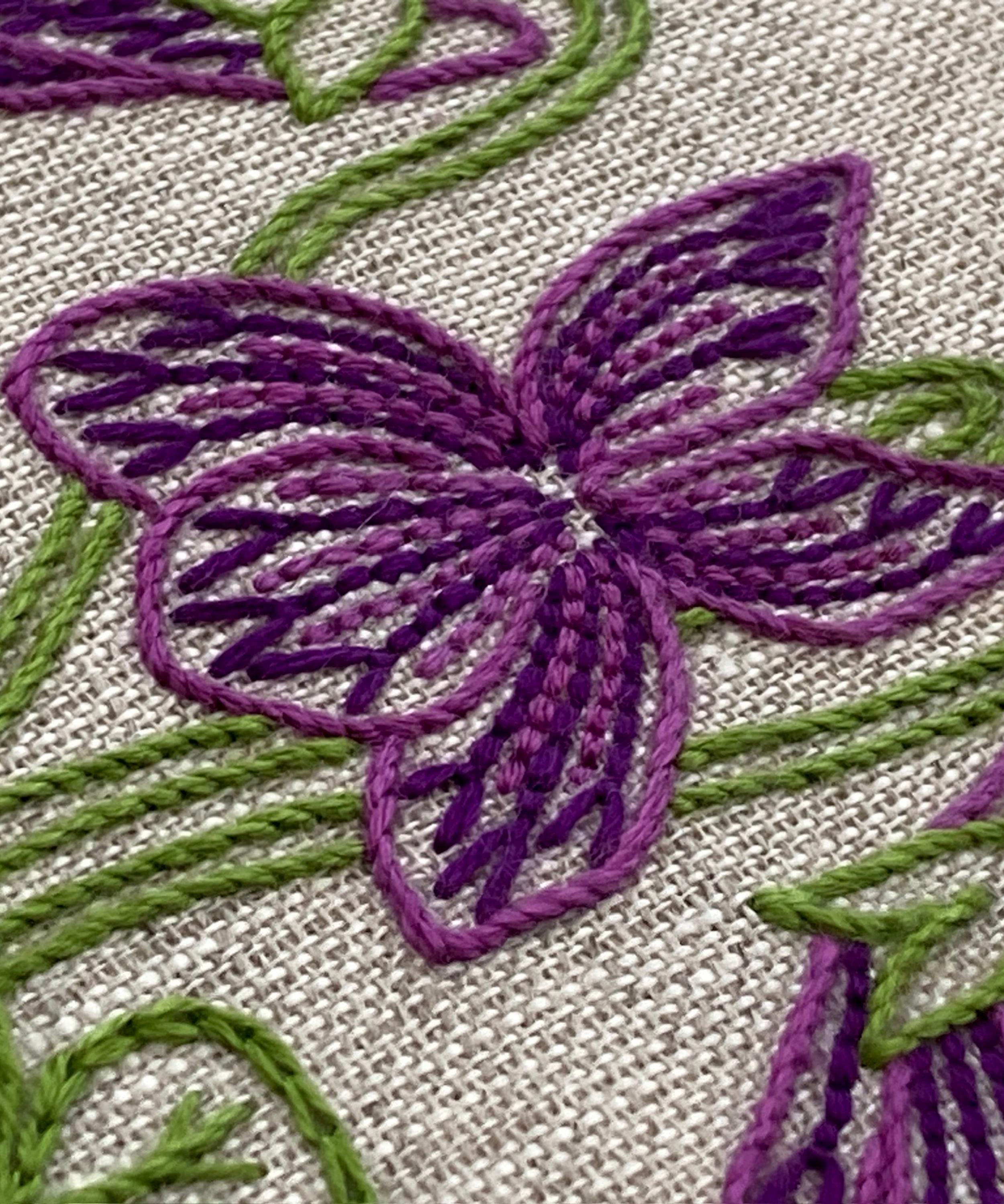 Royal School of Needlework - February Violet Embroidery Kit image number 5
