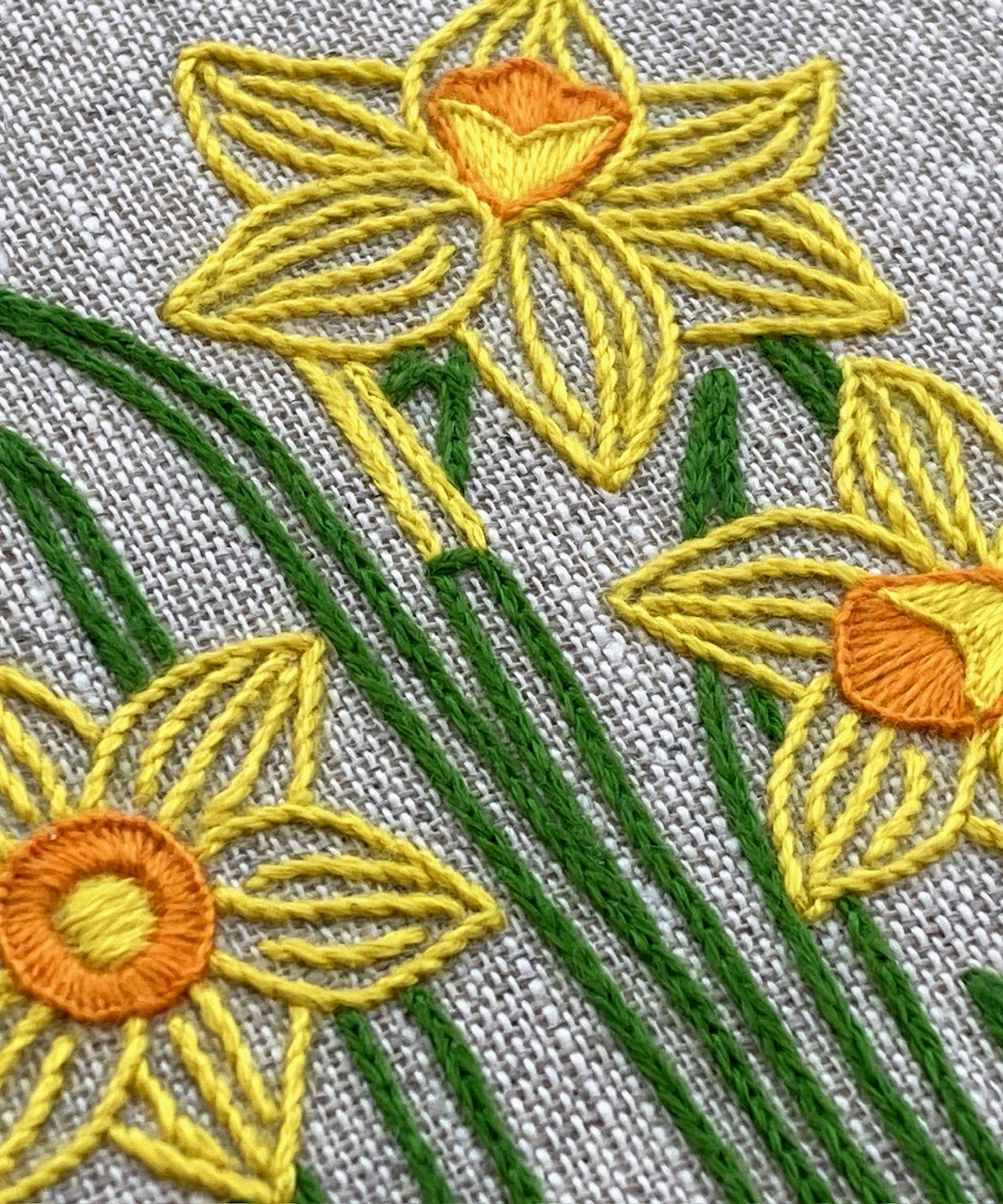 Royal School of Needlework - March Daffodil Embroidery Kit image number 1