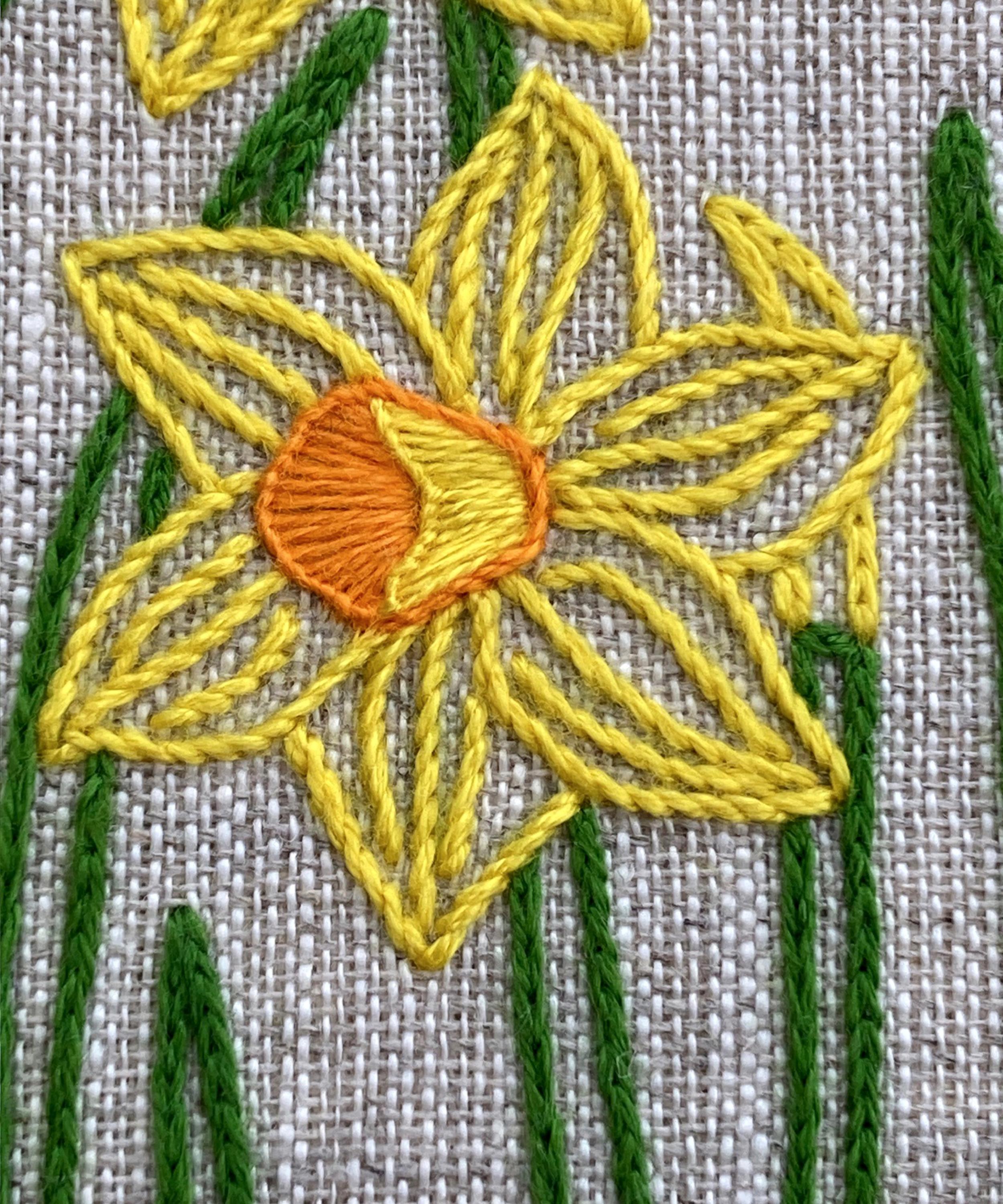 Royal School of Needlework - March Daffodil Embroidery Kit image number 2