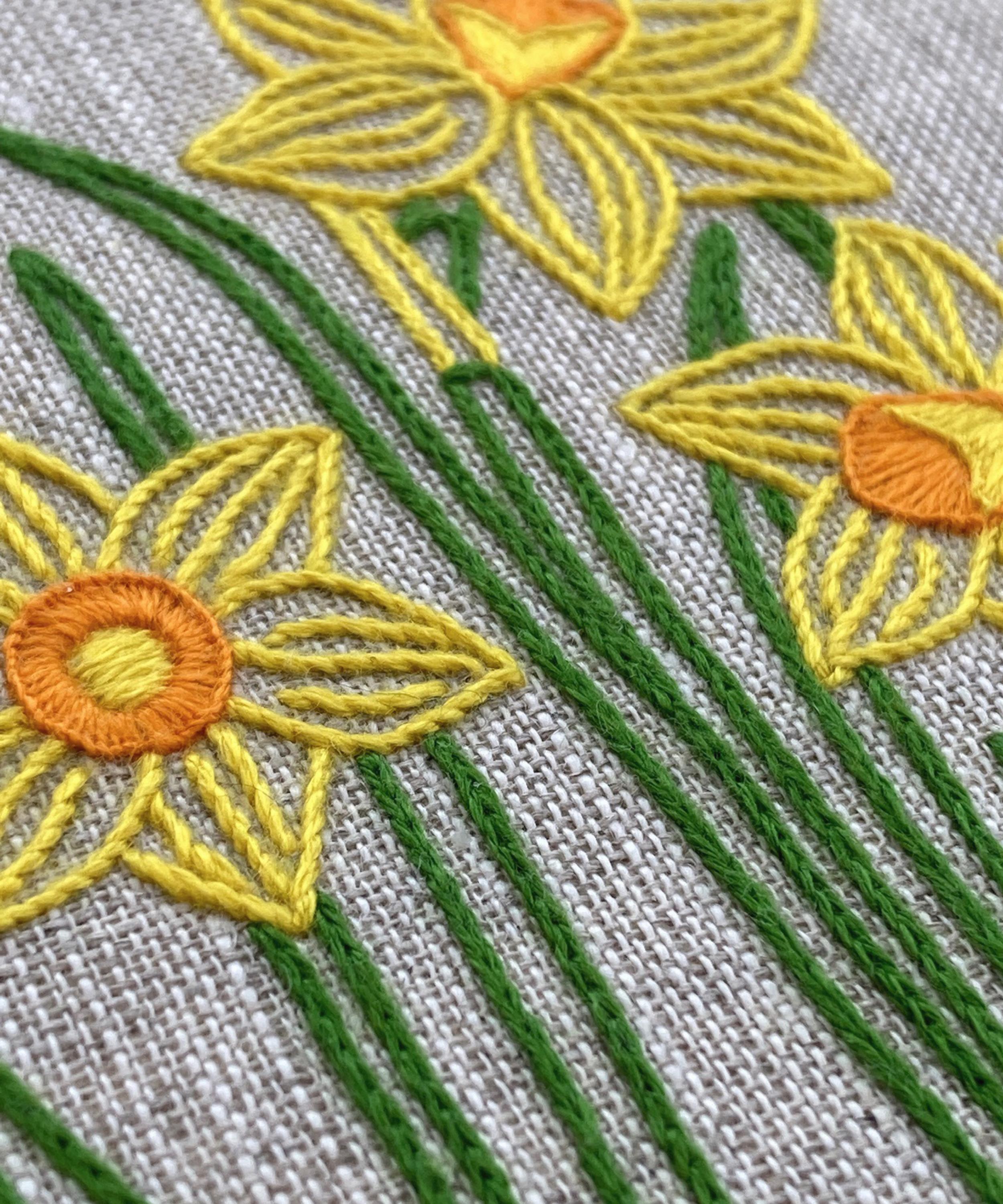 Royal School of Needlework - March Daffodil Embroidery Kit image number 3