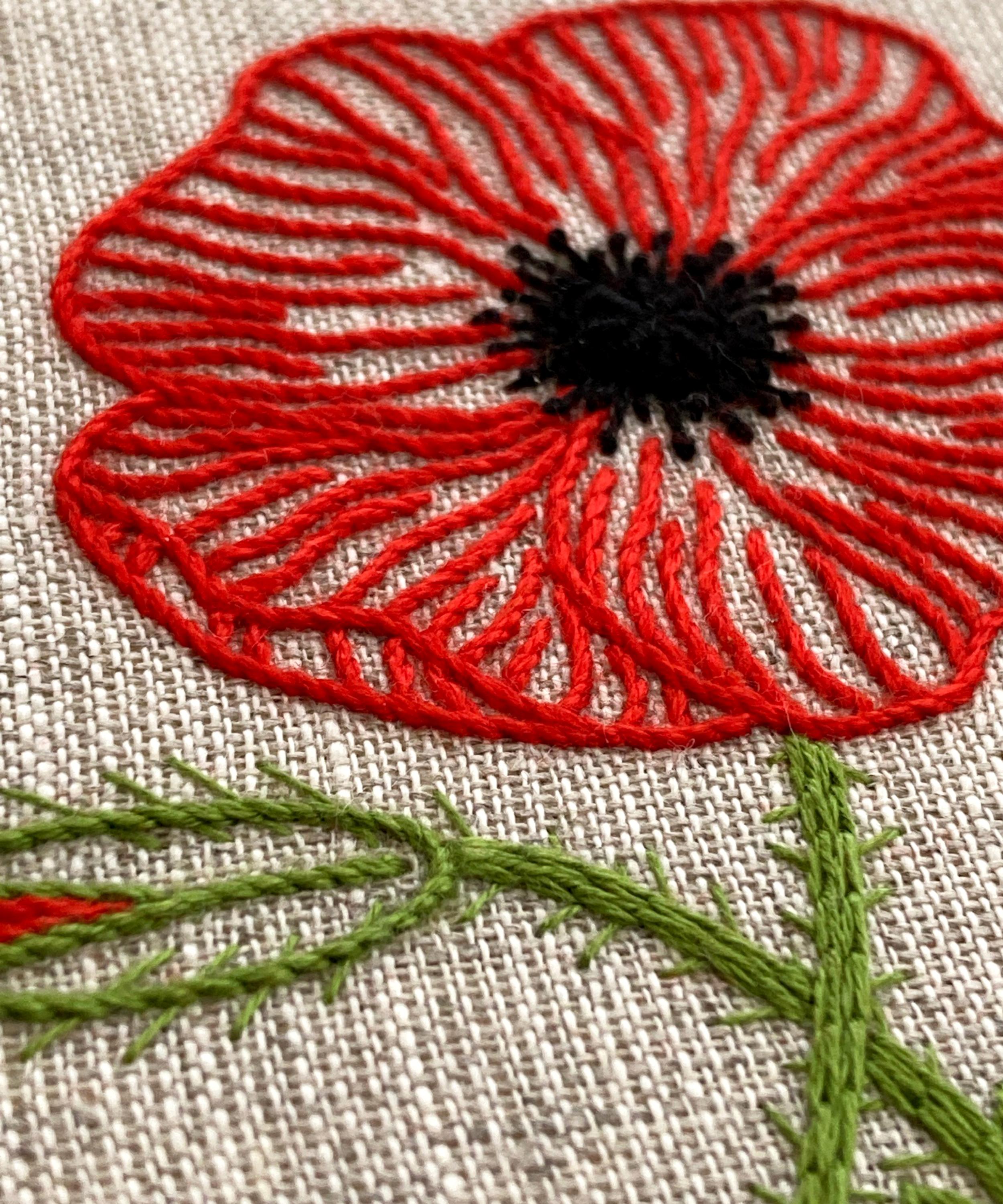 Royal School of Needlework - August Poppy Embroidery Kit image number 1