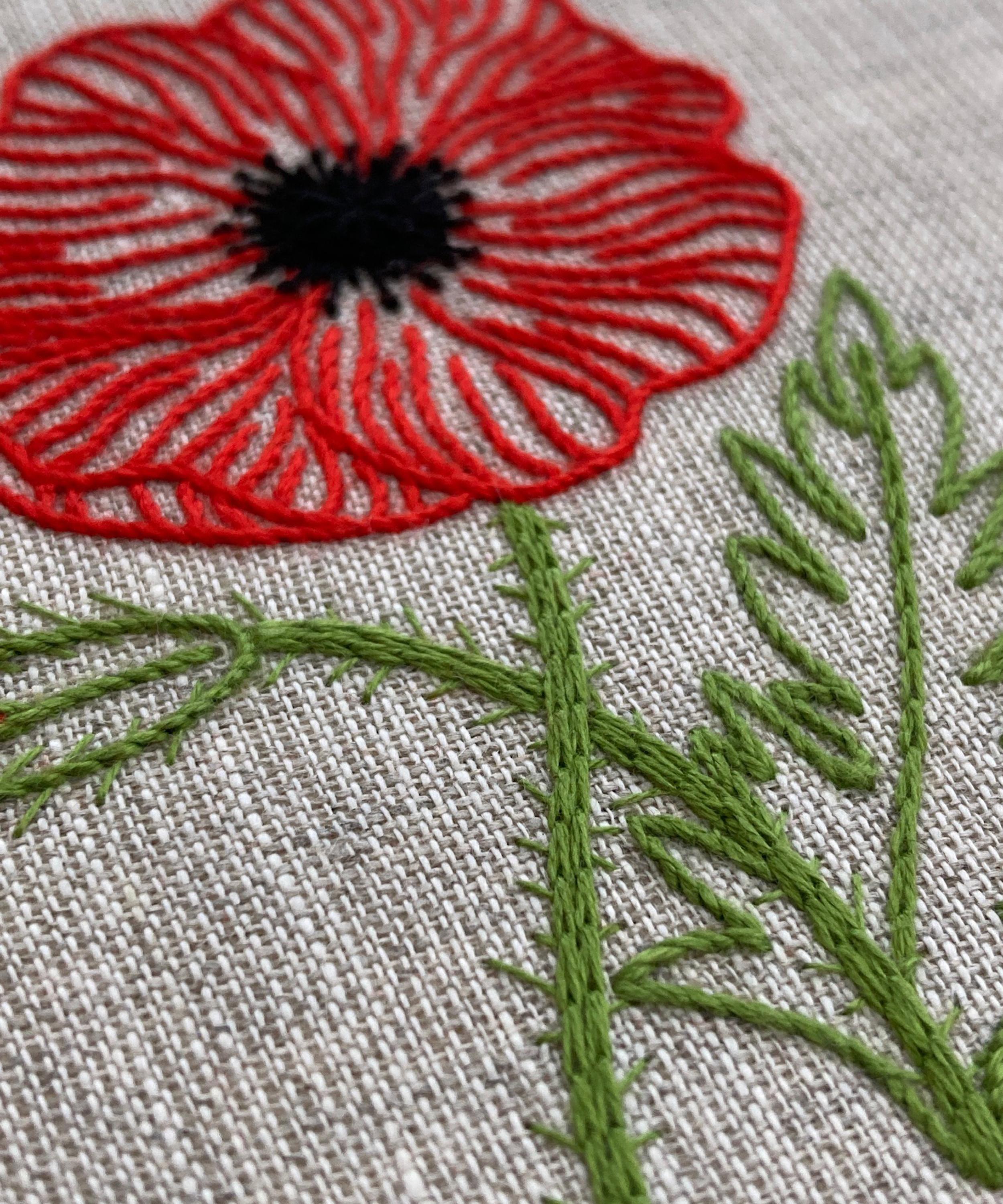 Royal School of Needlework - August Poppy Embroidery Kit image number 4