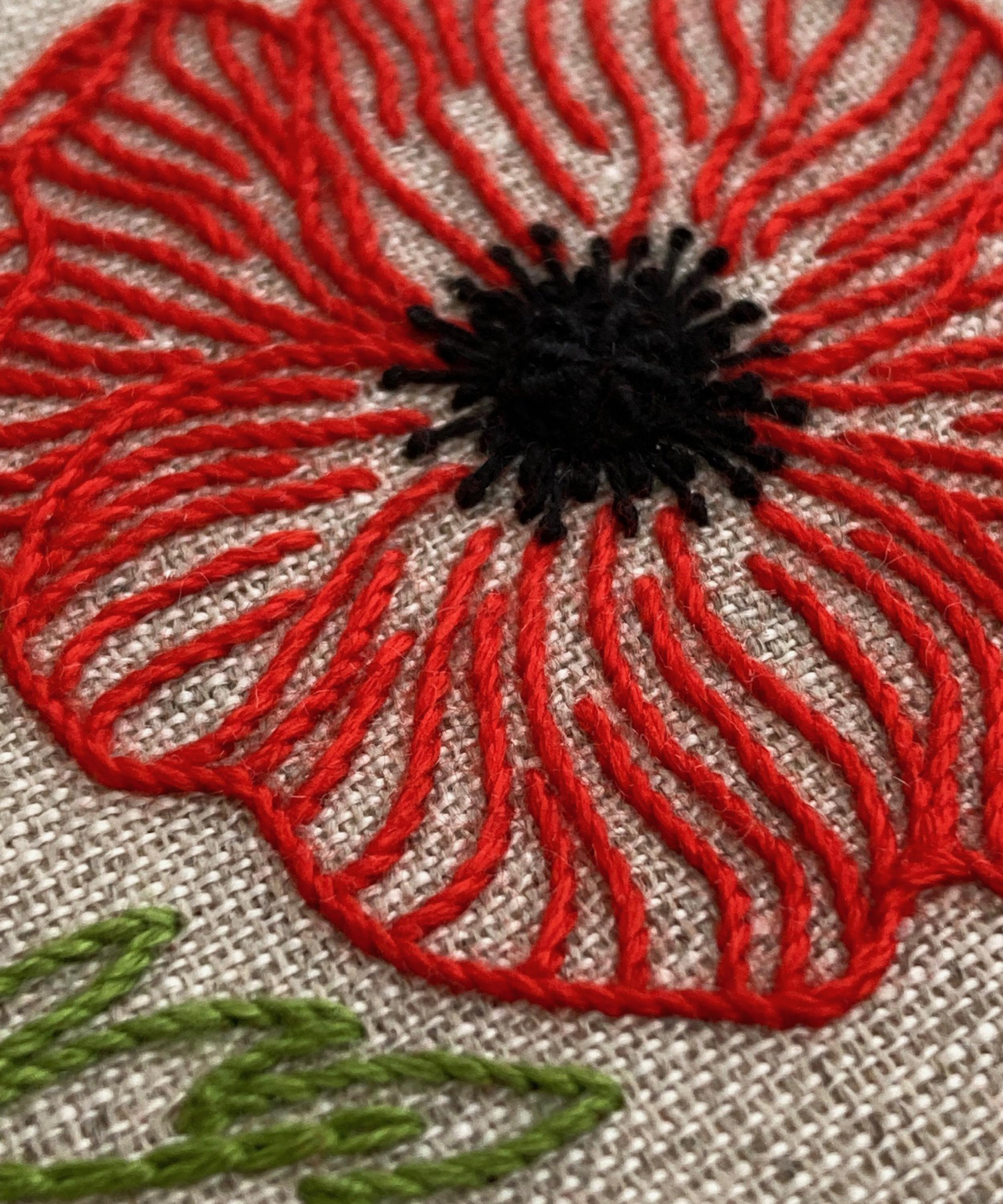 Royal School of Needlework - August Poppy Embroidery Kit image number 5