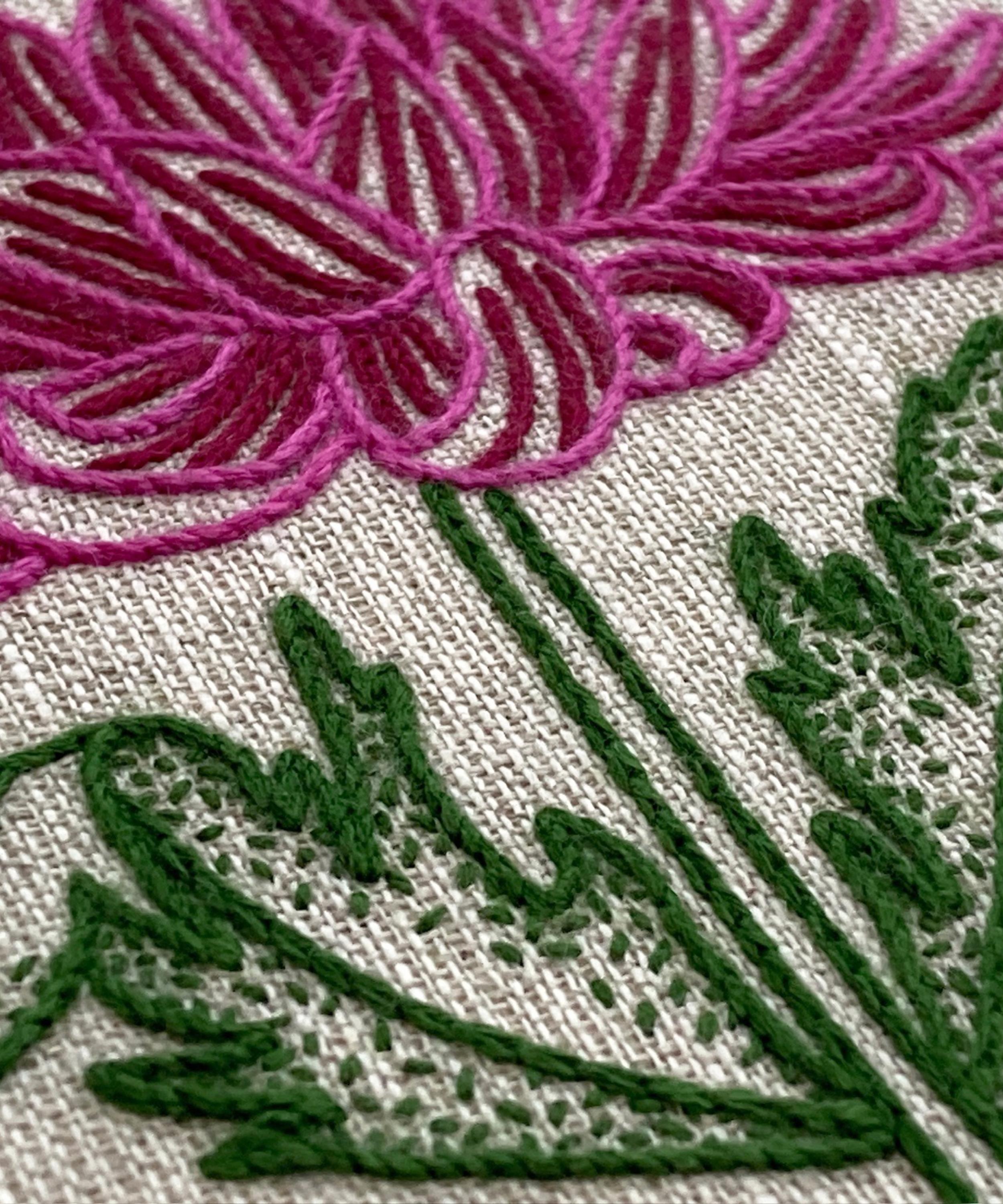 Royal School of Needlework - November Chrysanthemum Embroidery Kit image number 2