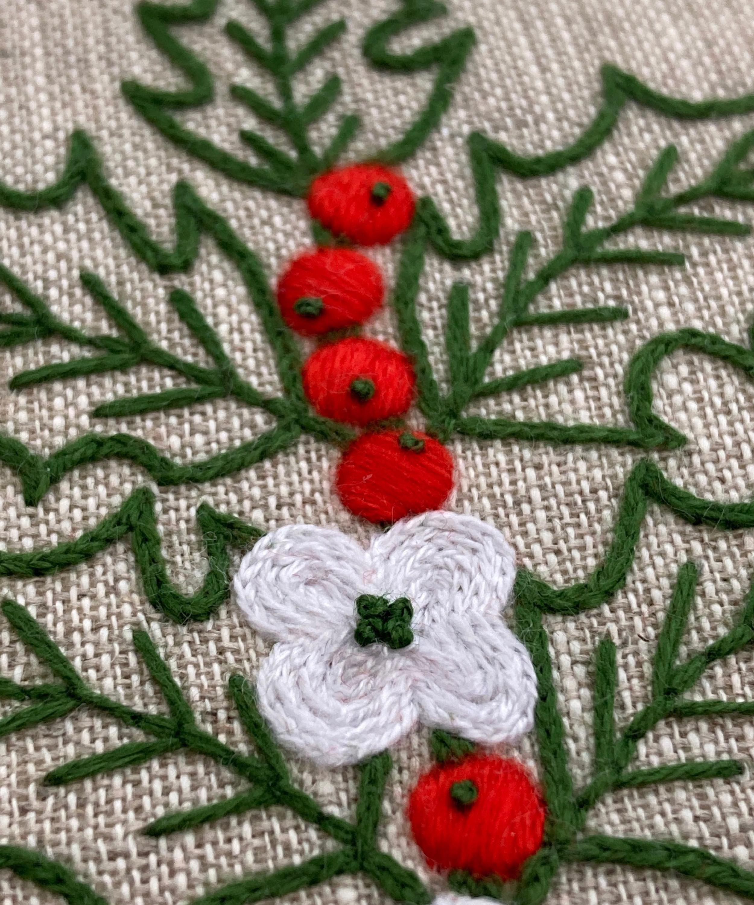 Royal School of Needlework - December Holly Embroidery Kit image number 1