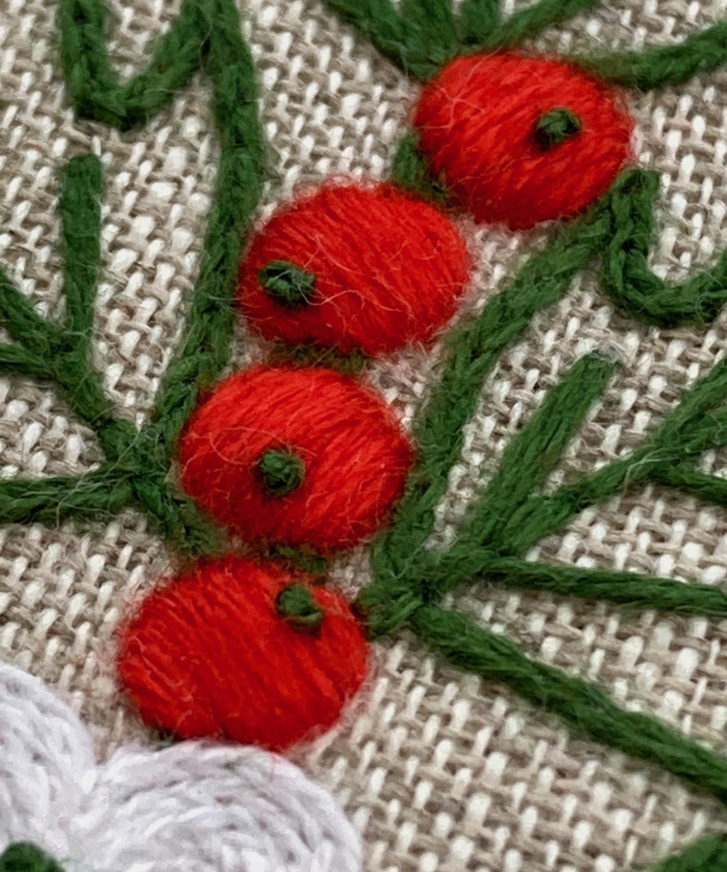 Royal School of Needlework - December Holly Embroidery Kit image number 2