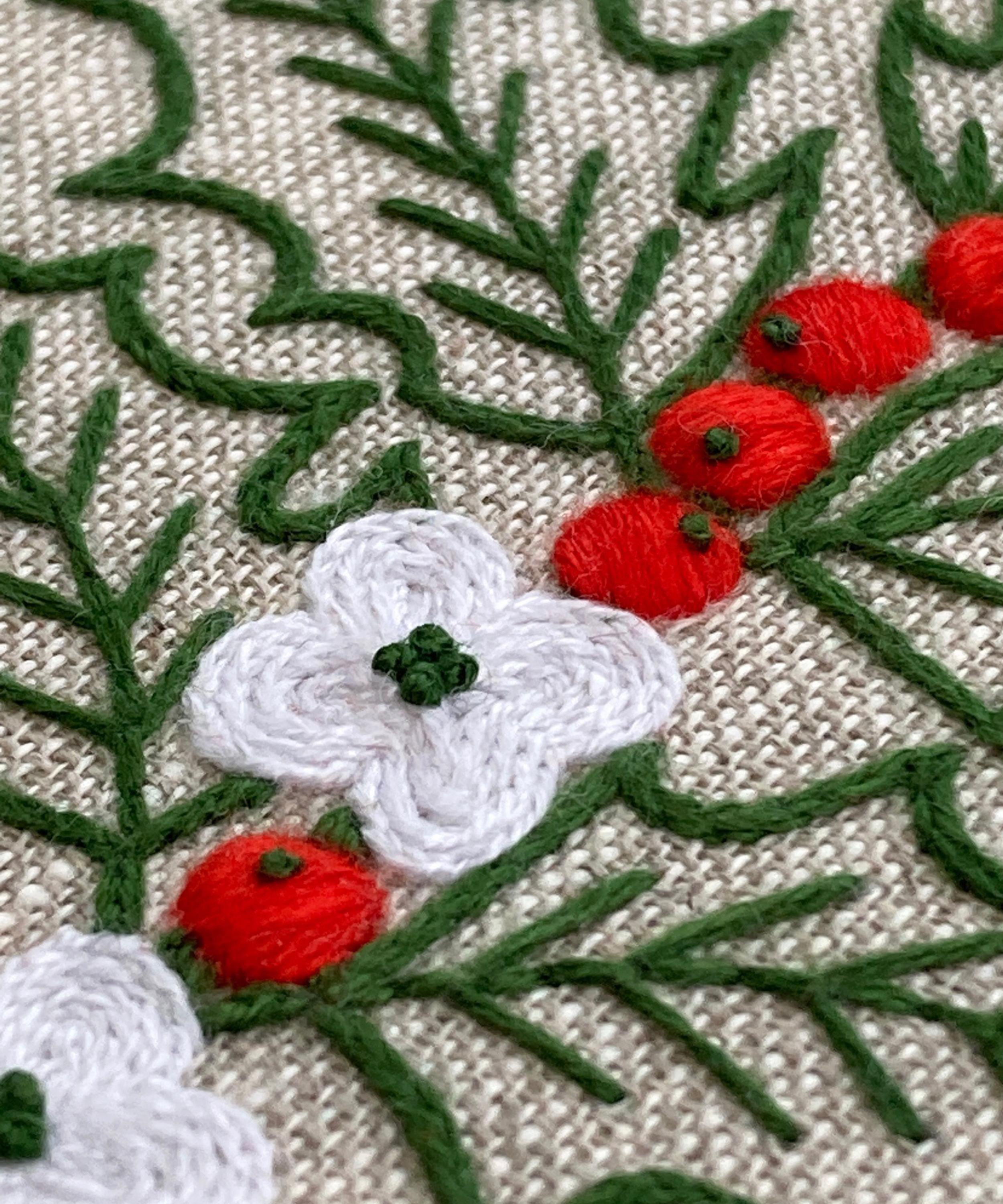 Royal School of Needlework - December Holly Embroidery Kit image number 3