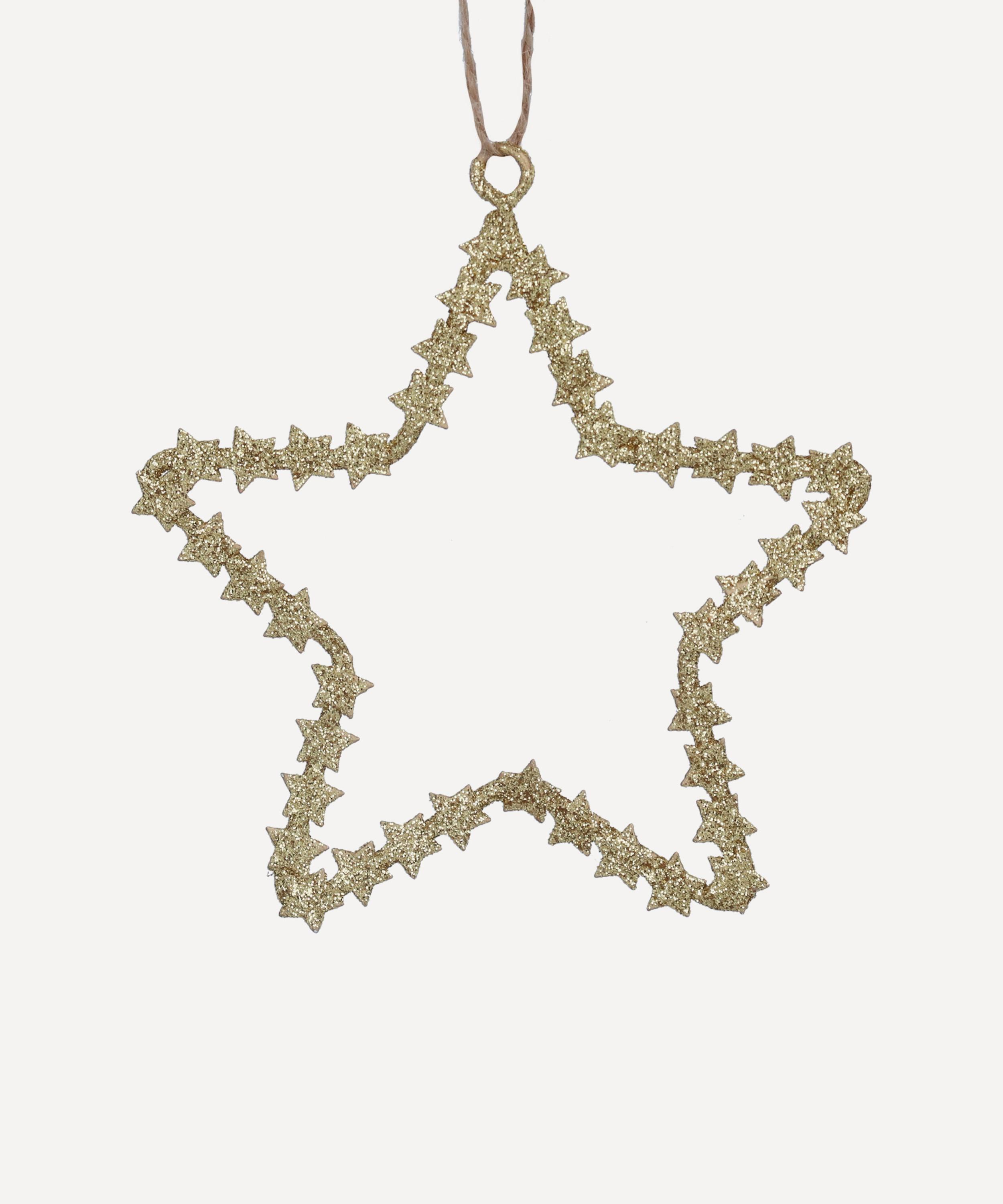 Christmas -  Gold Glitter Cut-Out Star Ornament image number 0