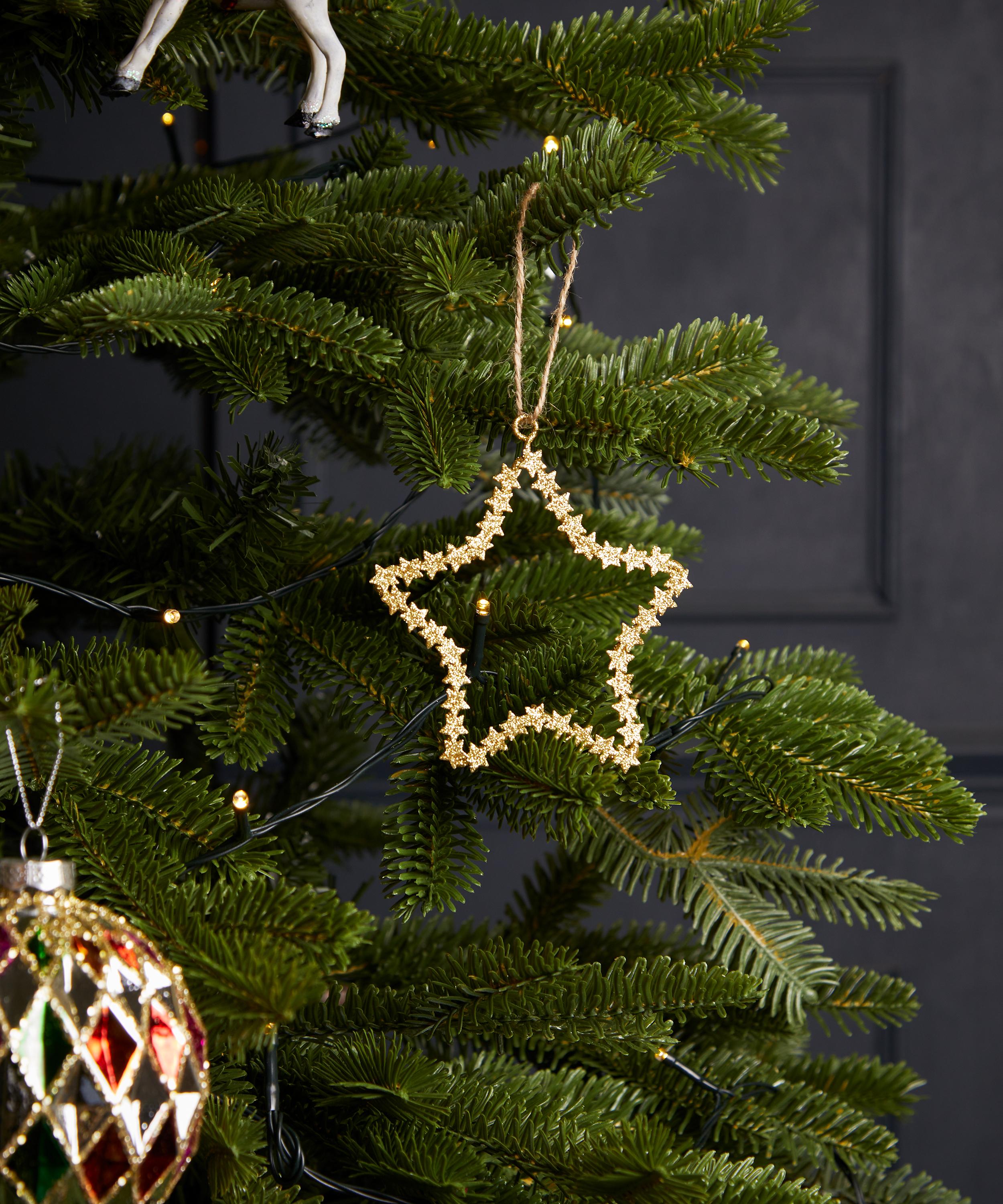 Christmas -  Gold Glitter Cut-Out Star Ornament image number 1