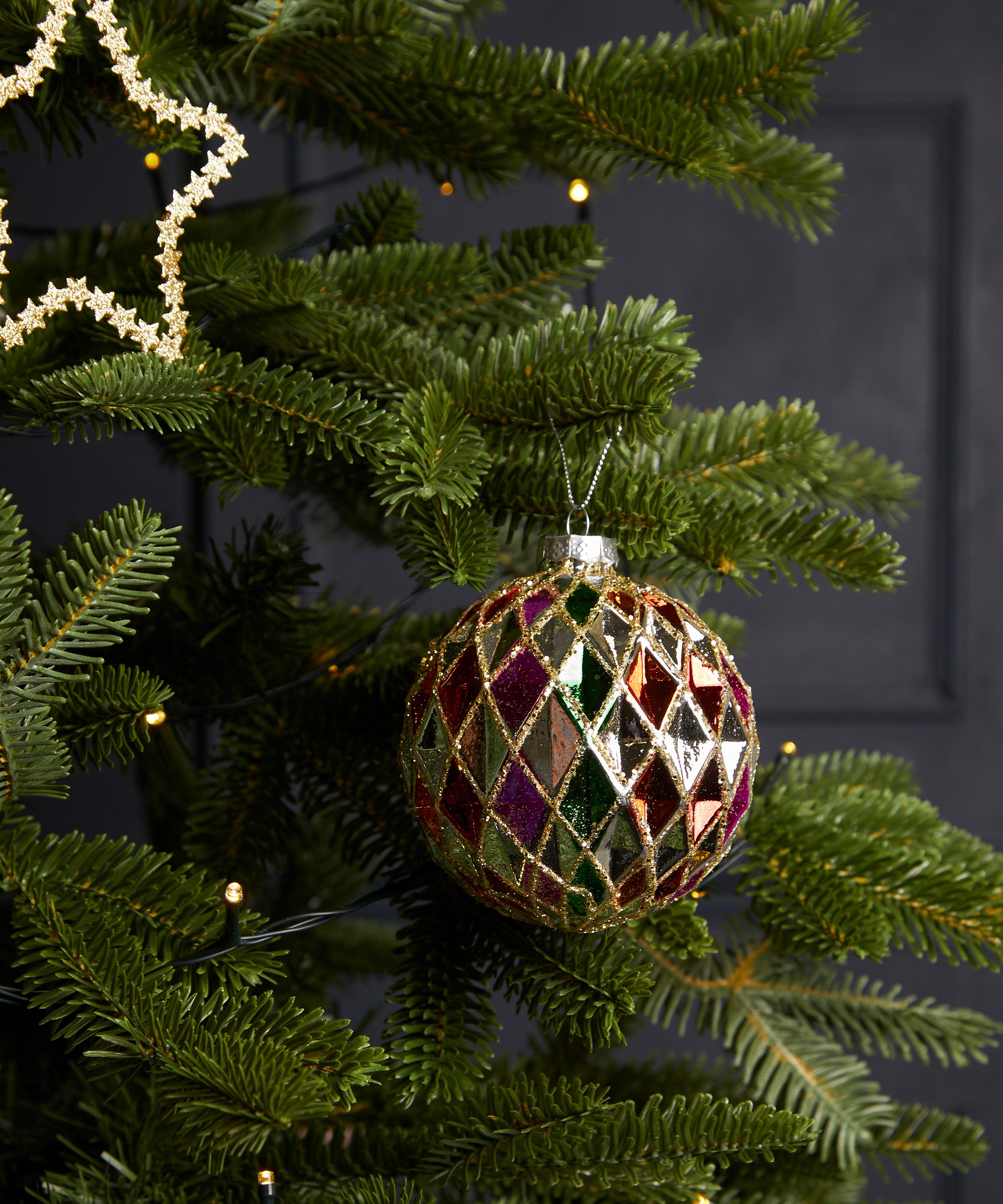 Christmas - Harlequin Glass Ornament image number 1