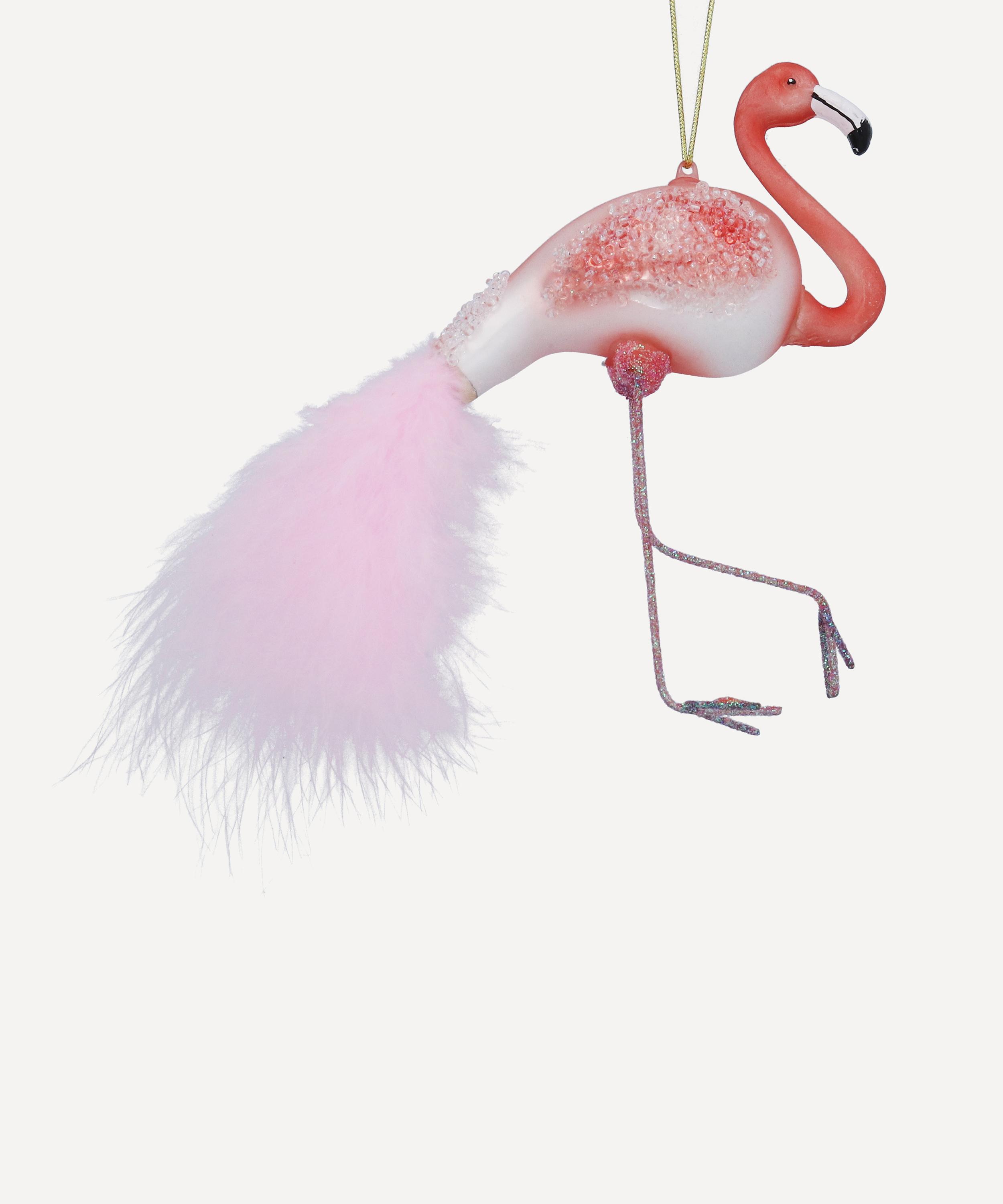 Christmas - Pink Flamingo with Feather Tail Ornament image number 0