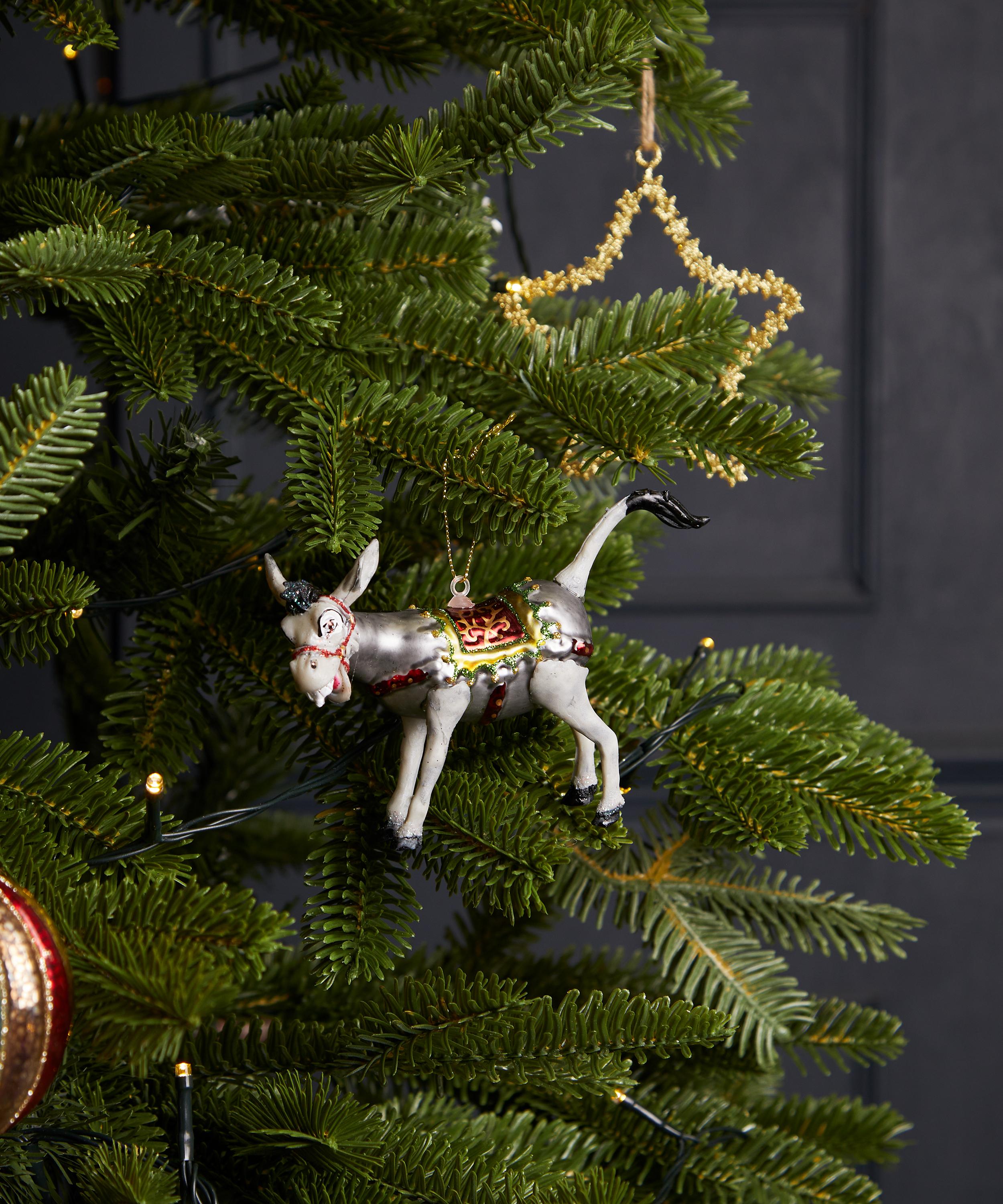 Christmas - Laughing Donkey Glass Ornament image number 1