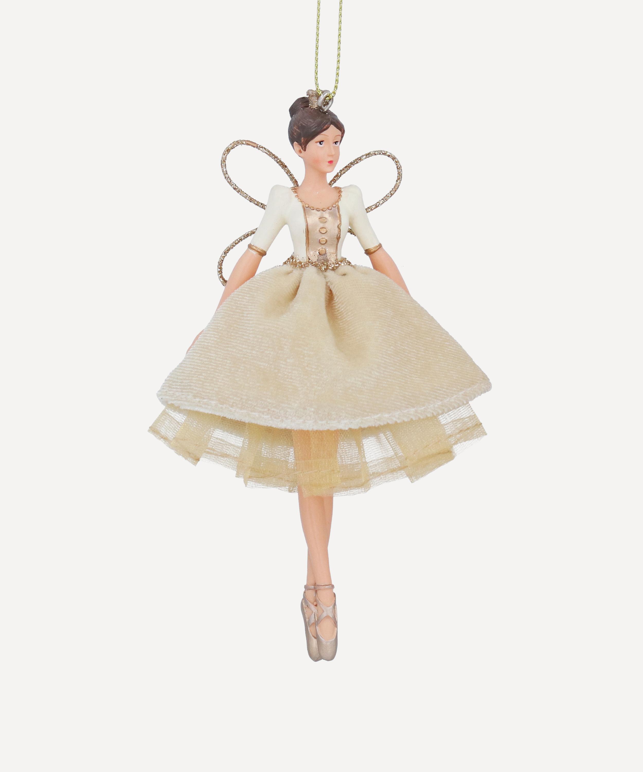 Christmas - Fairy in Cream Fabric Dress Ornament image number 0