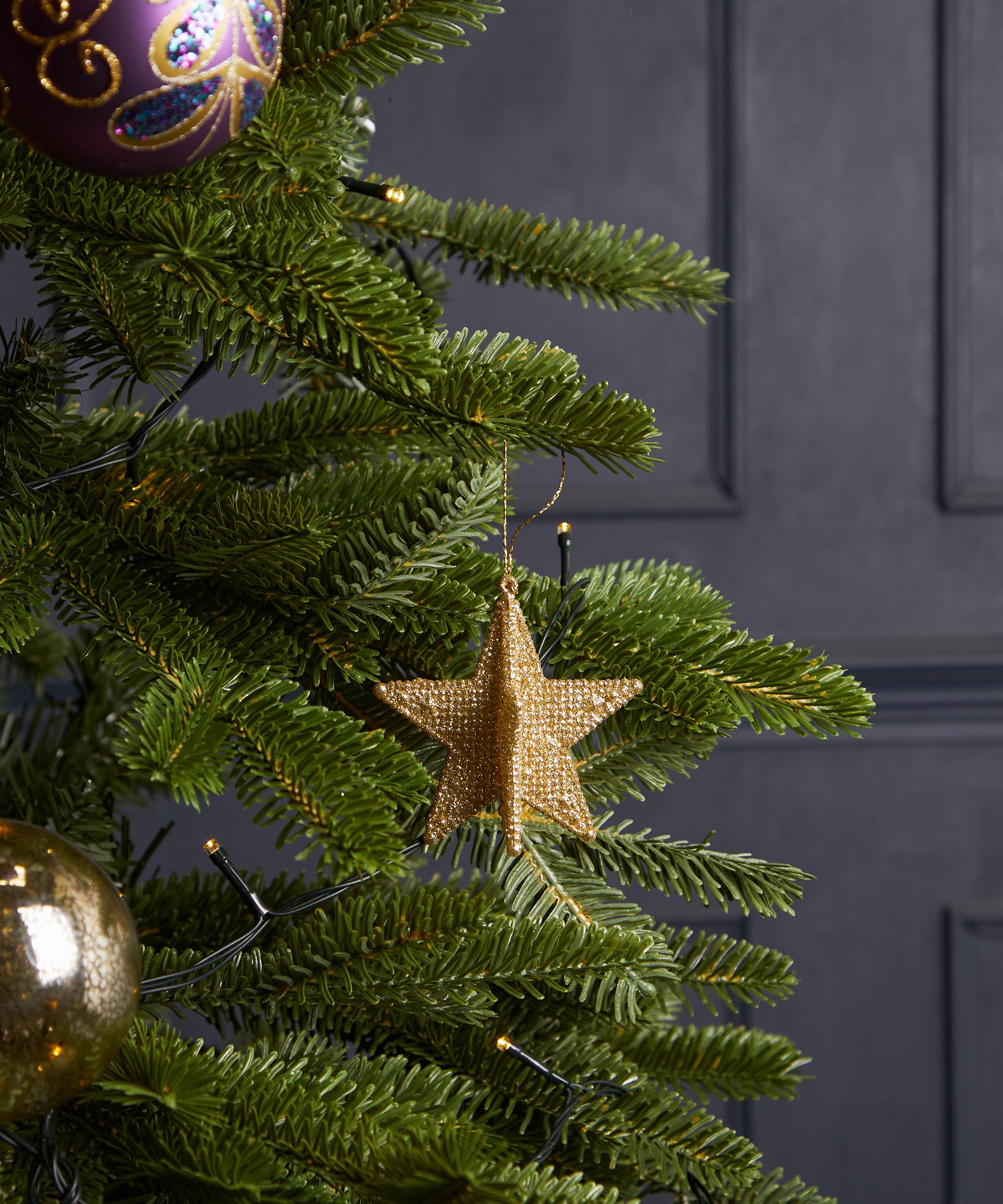 Christmas - Pale Gold Glitter Star Ornament image number 1