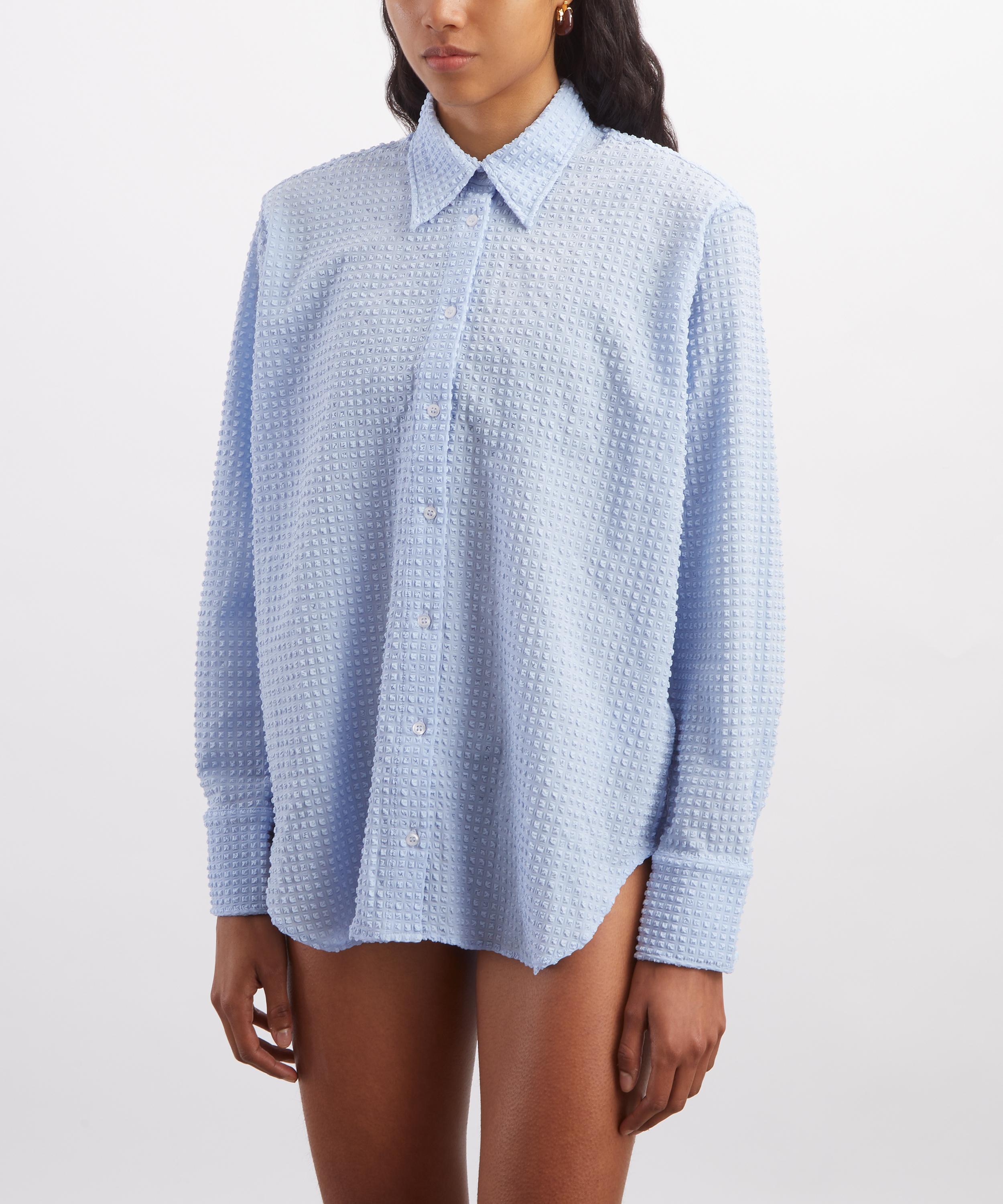 Hunza G - Resort Light Cornflower Seersucker Shirt image number 2