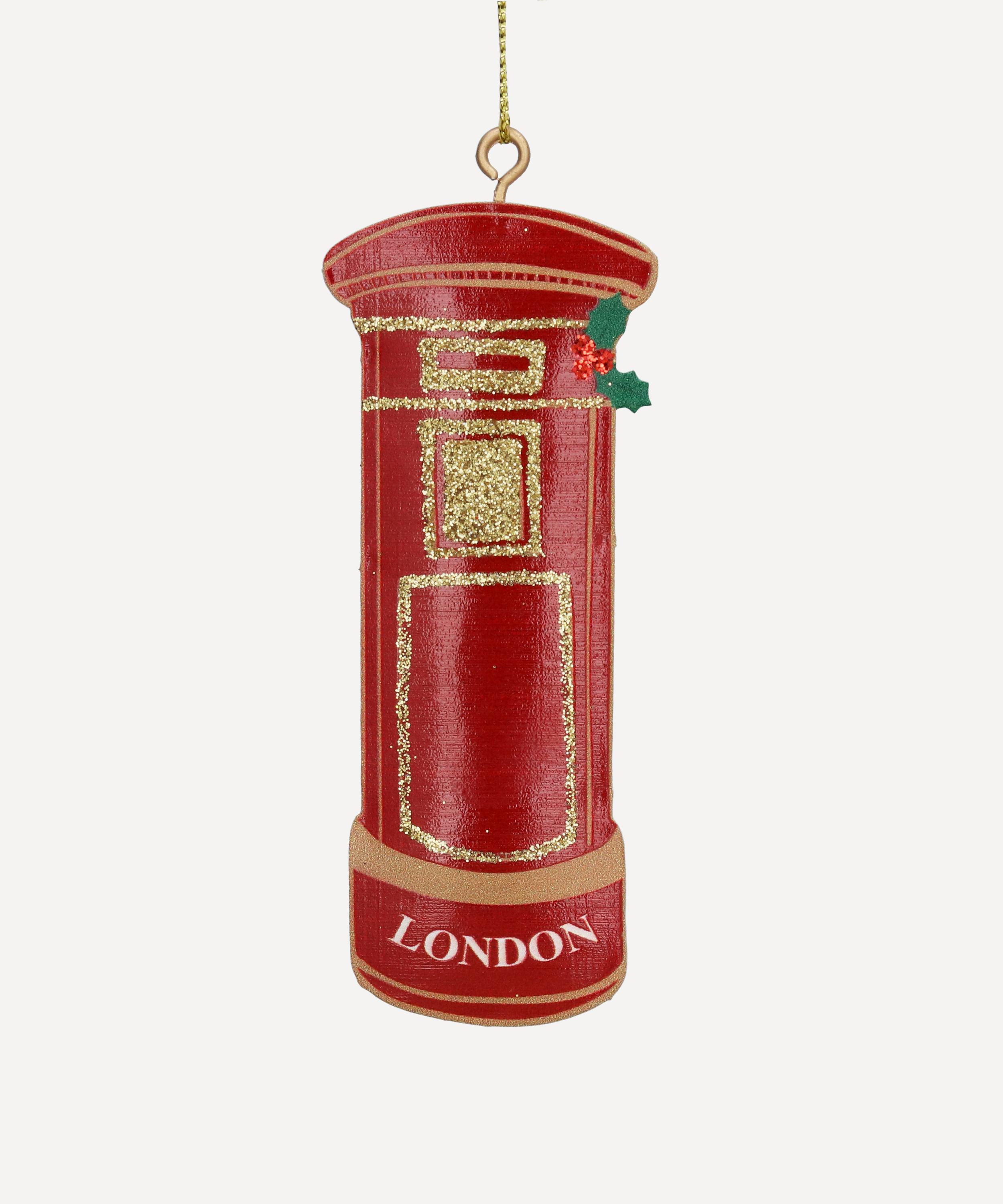 Christmas - Red and Gold London Post Box Ornament image number 0