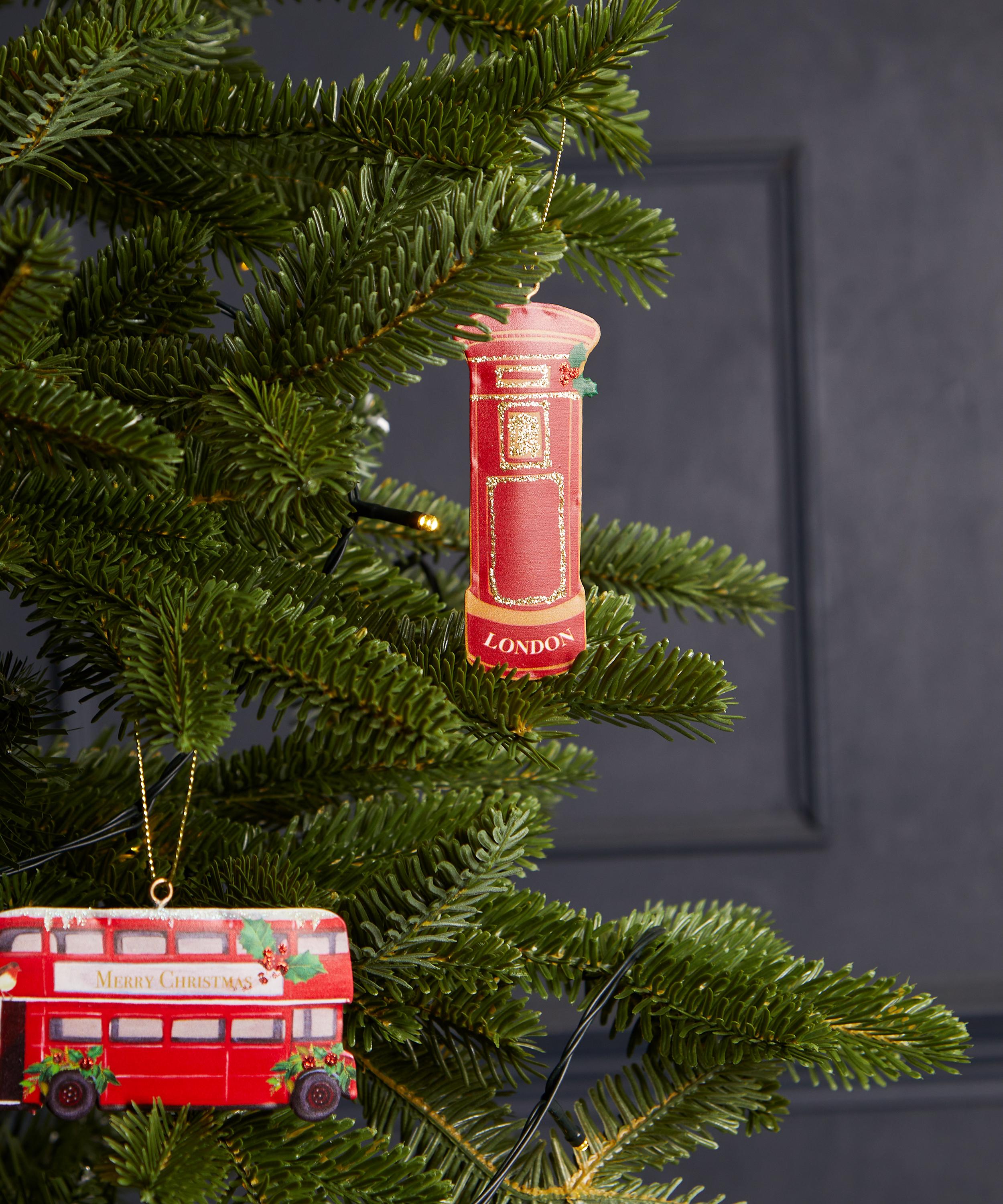 Christmas - Red and Gold London Post Box Ornament image number 1