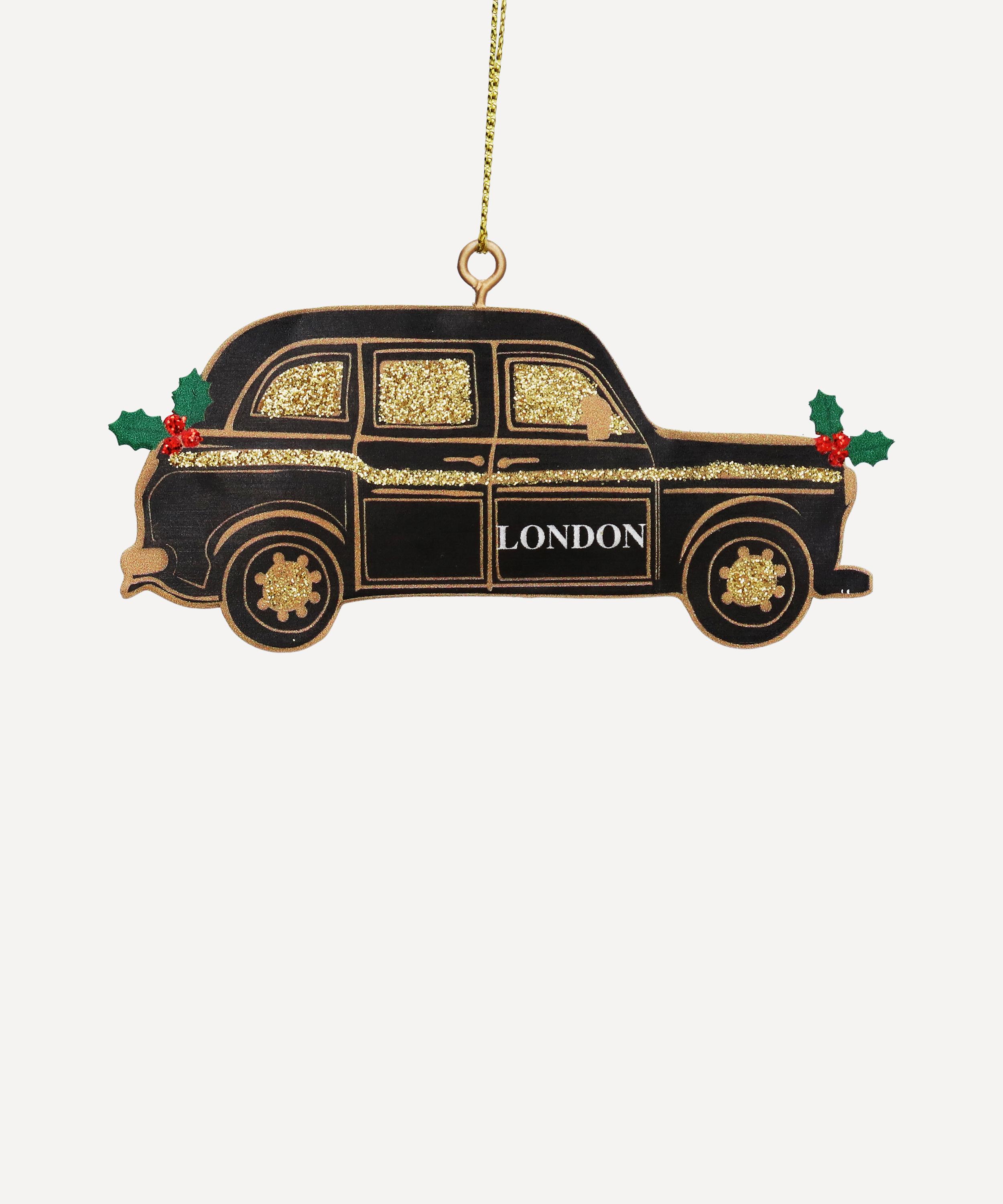 Christmas - Gold Glitter London Taxi Ornament image number 0