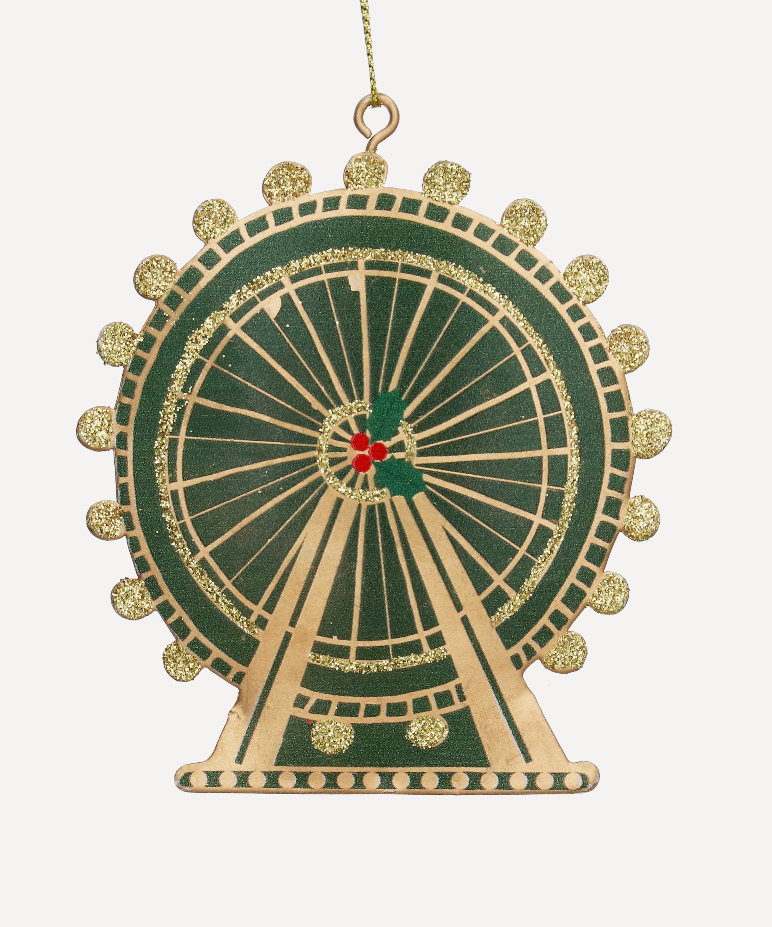 Christmas - Green and Gold London Eye Ornament image number 0