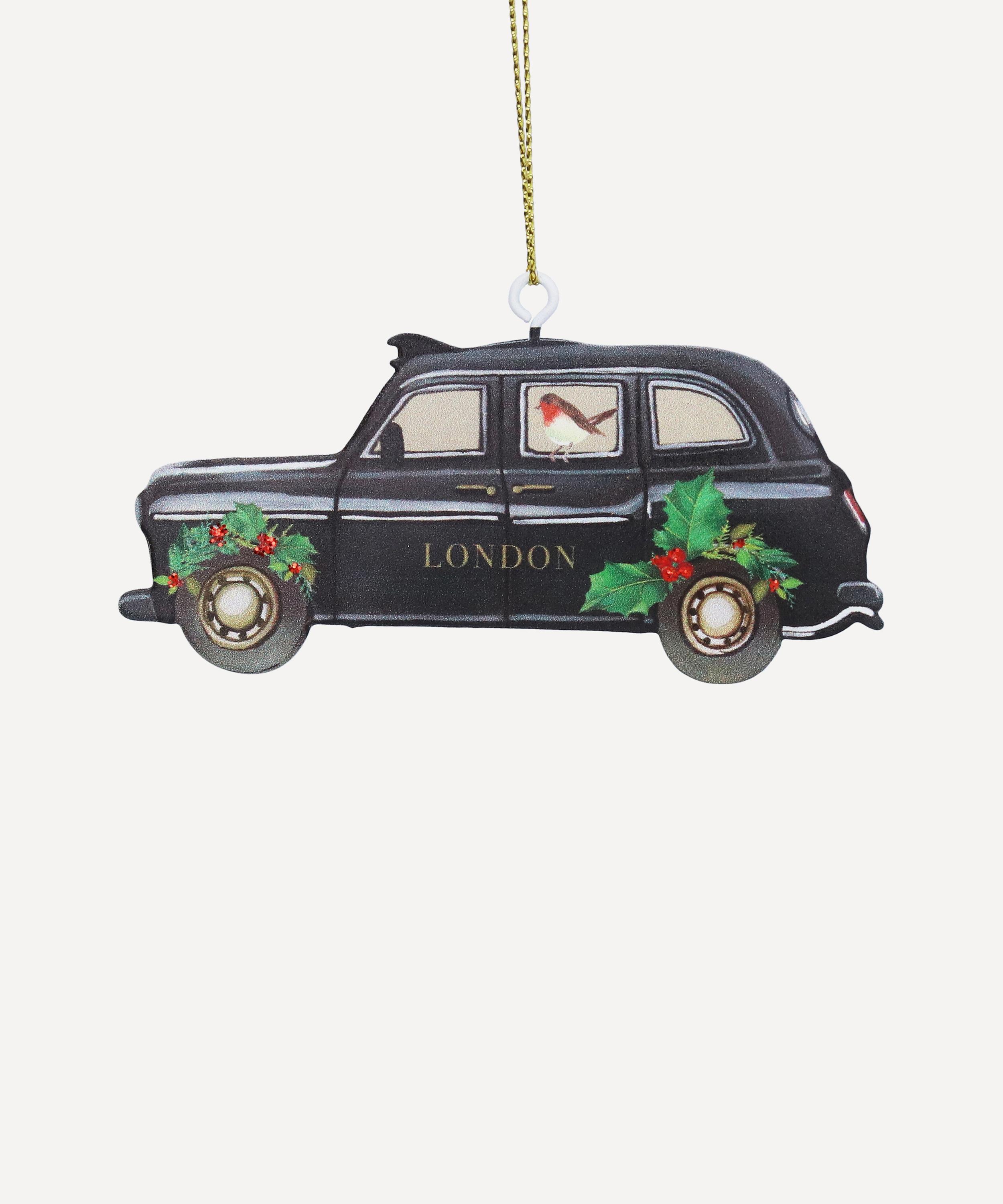 Christmas - London Taxi with Holly Ornament image number 0