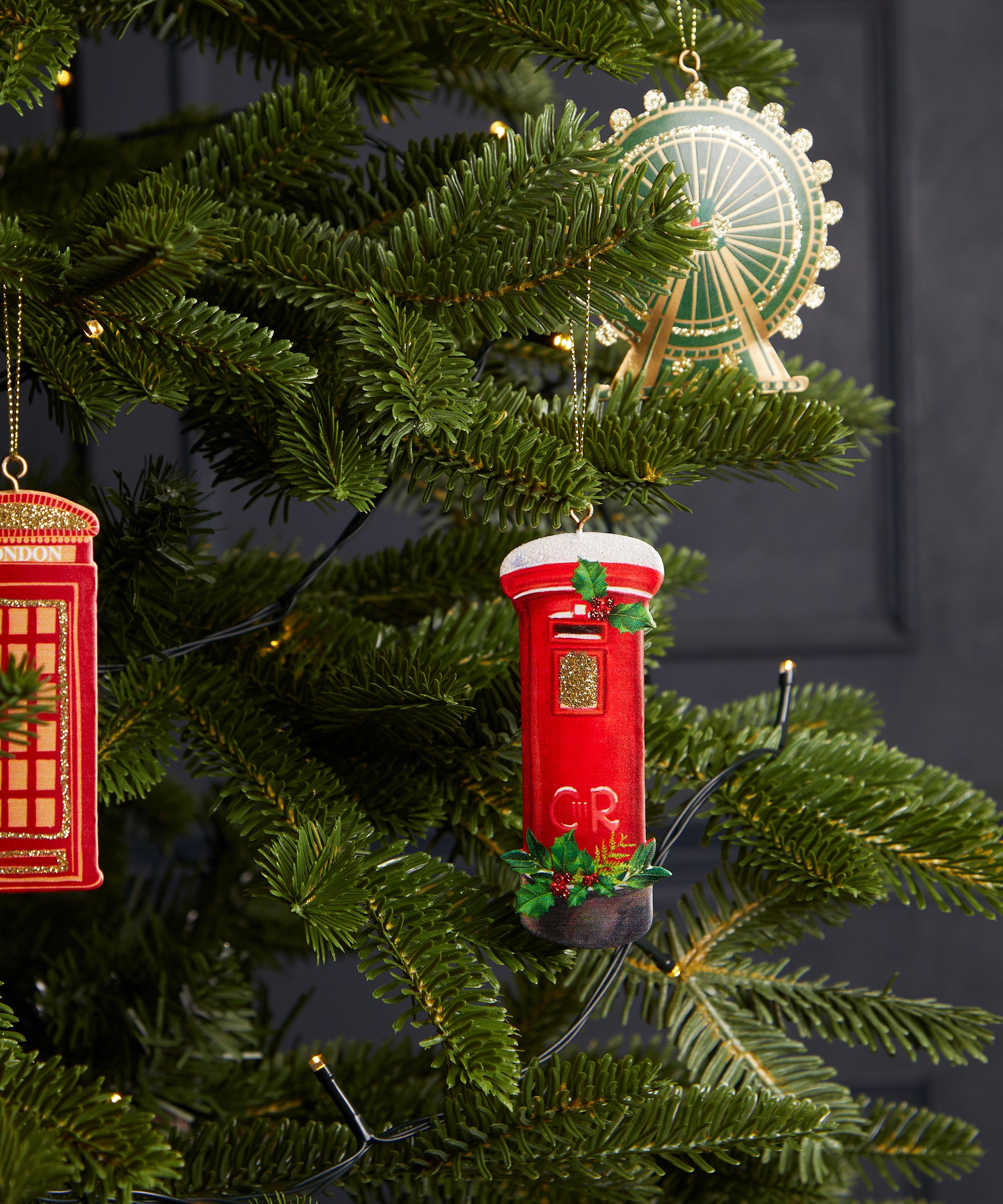 Christmas - London Post Box with Holly Ornament image number 1