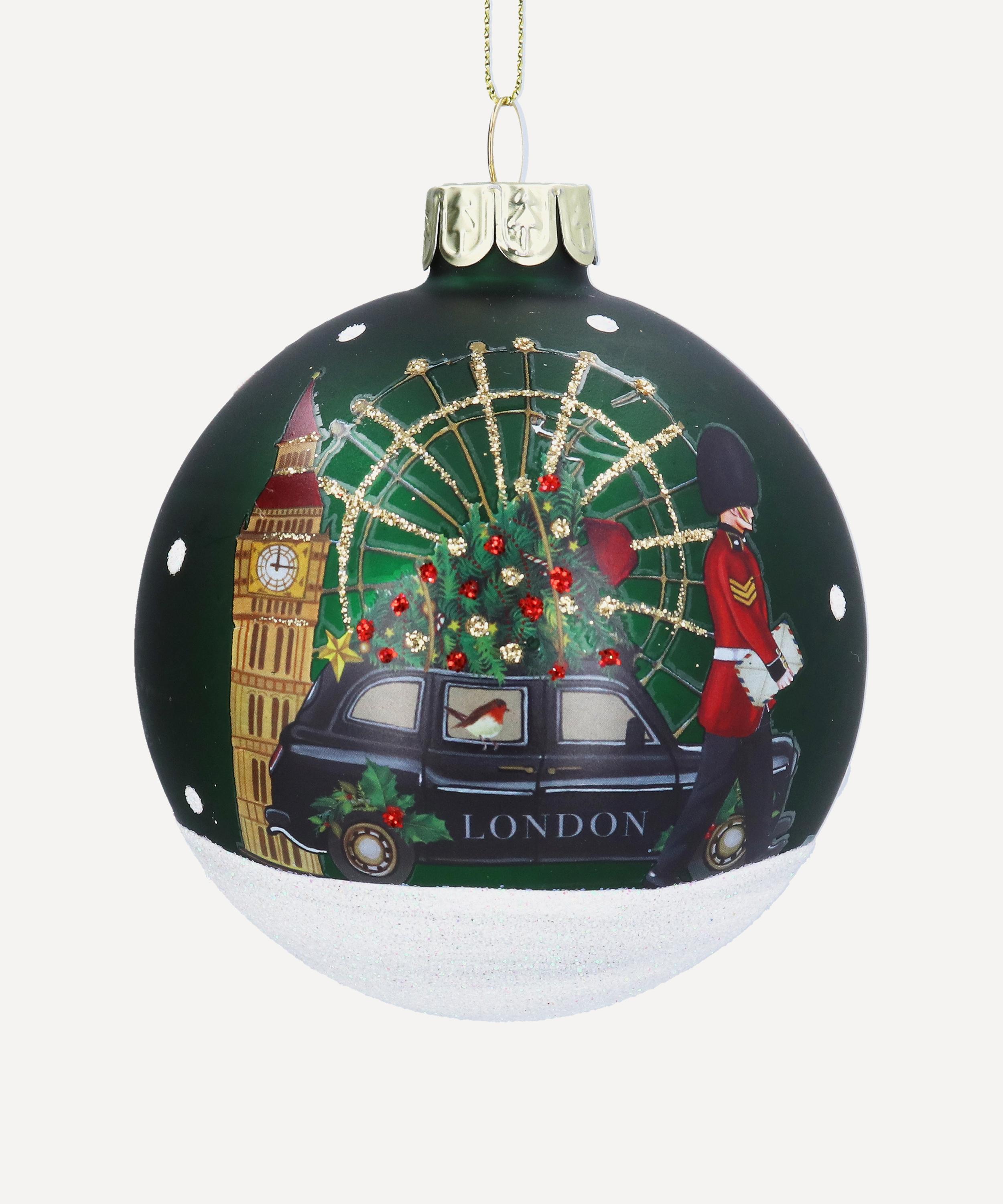 Christmas - London Icons Matt Green Glass Ornament image number 0