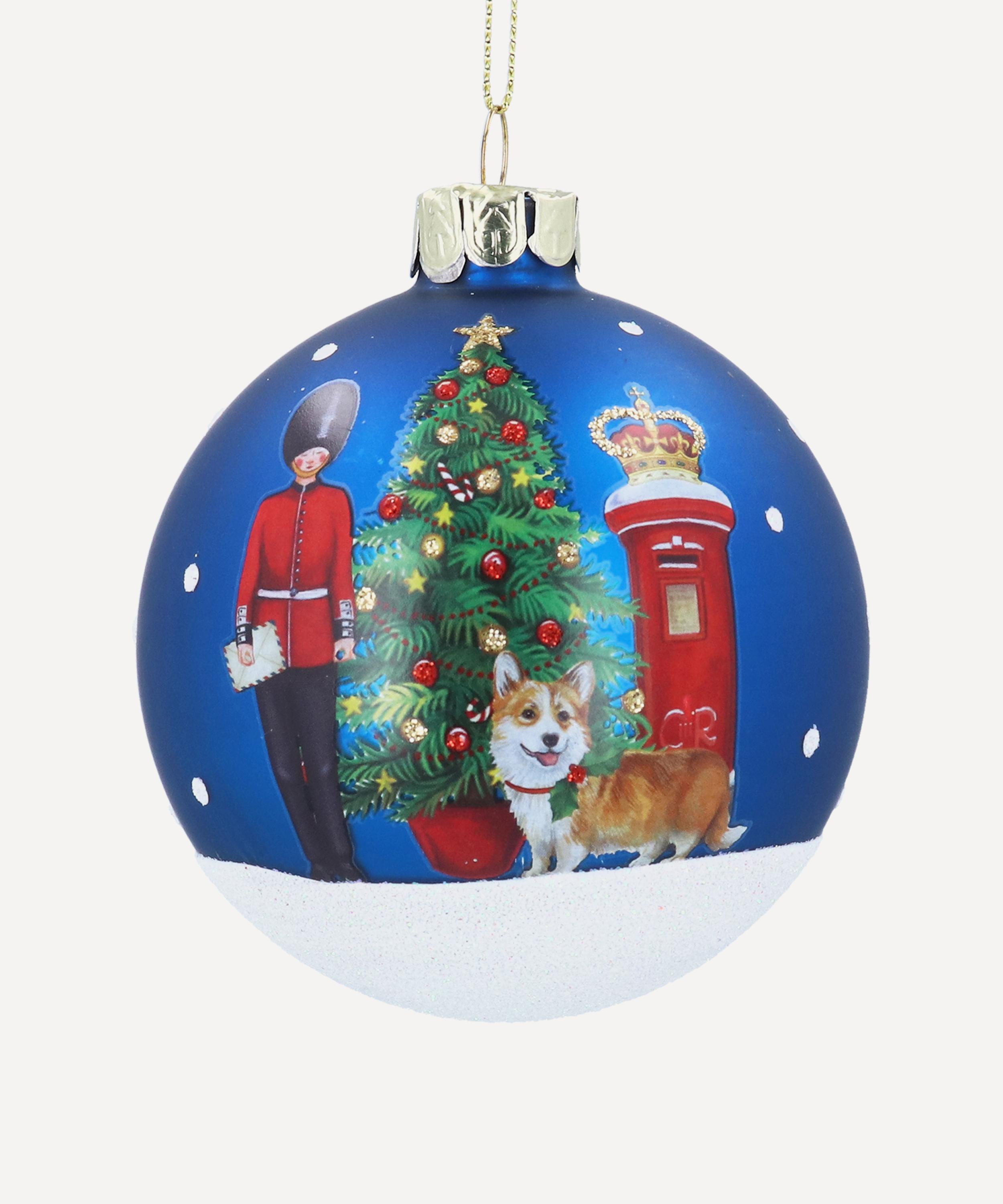 Christmas - London Characters Matt Blue Glass Ornament image number 0