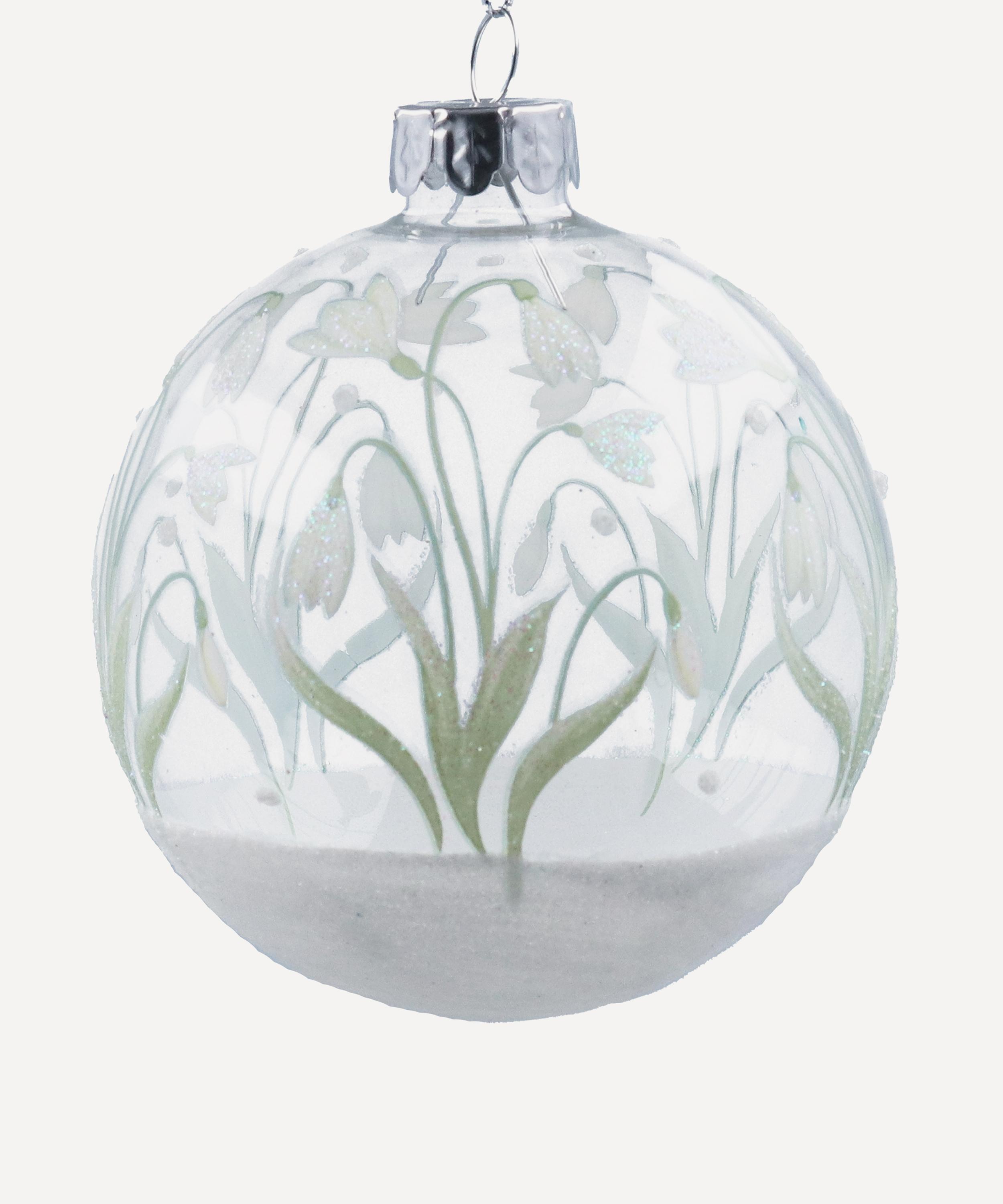 Christmas - Snowdrop Clear Glass Ornament image number 0