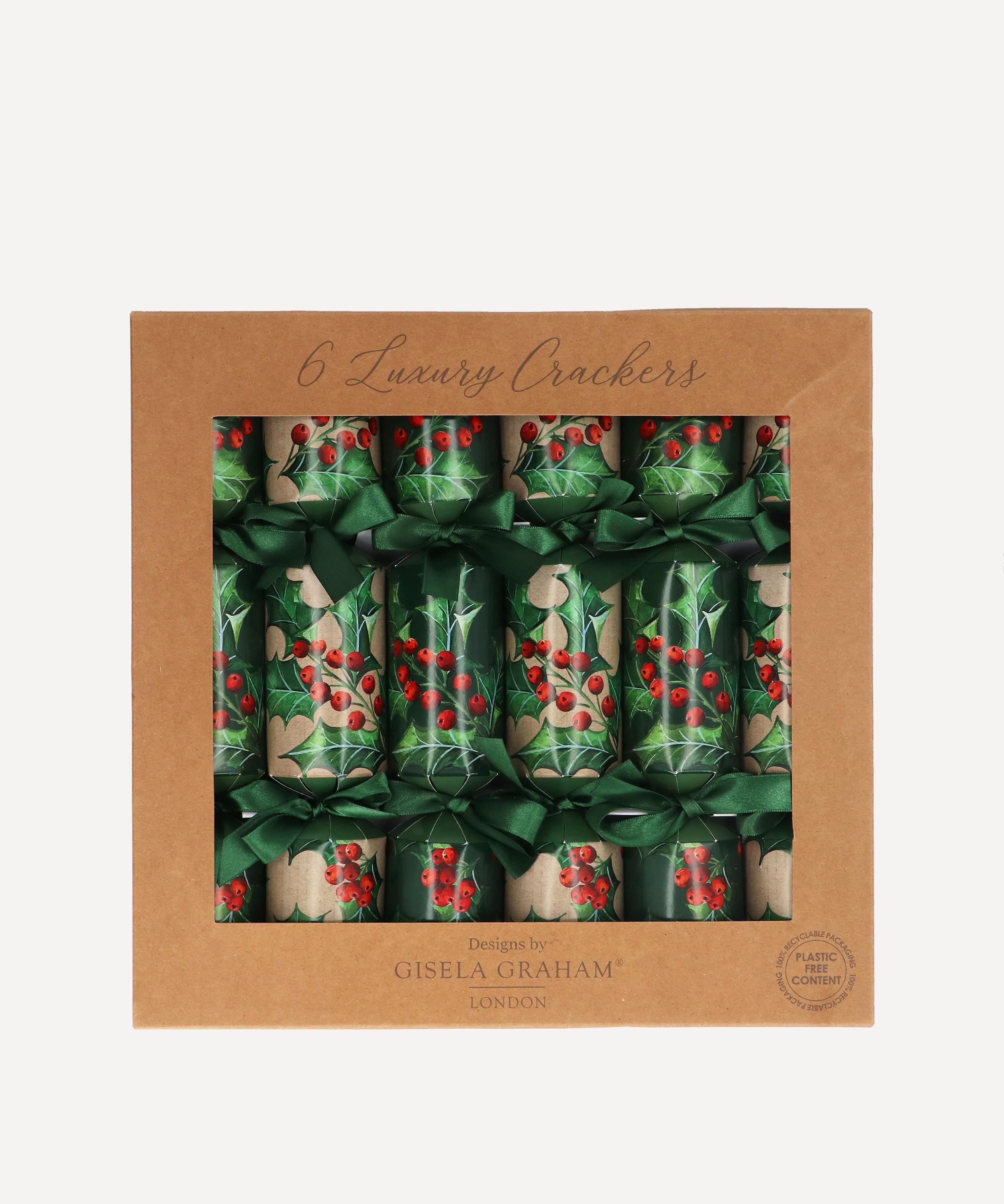 Christmas - Holly Luxury Christmas Crackers Box of Six image number 0