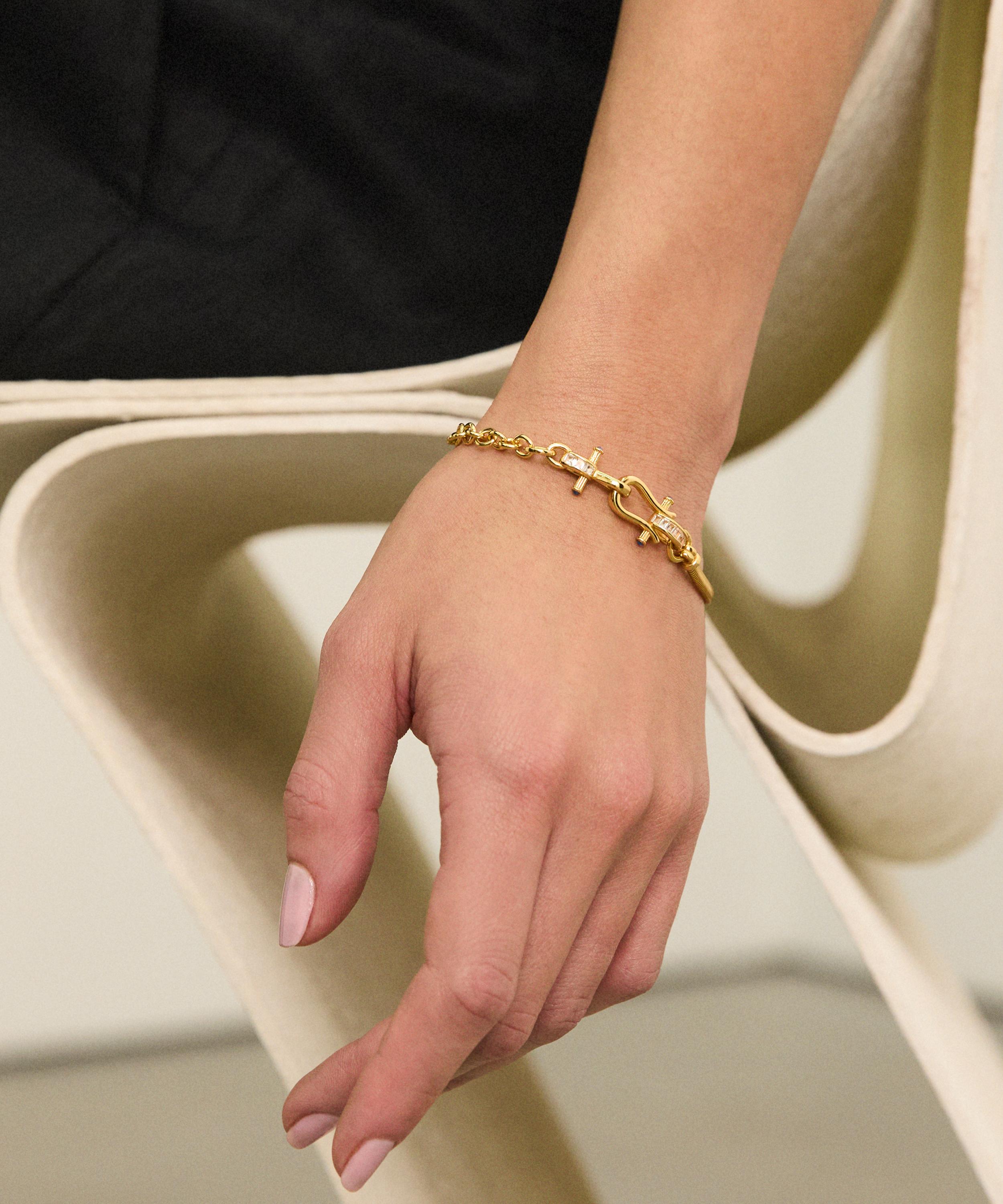 Laura Vann - 18ct Gold-Plated Agatha Bracelet image number 1