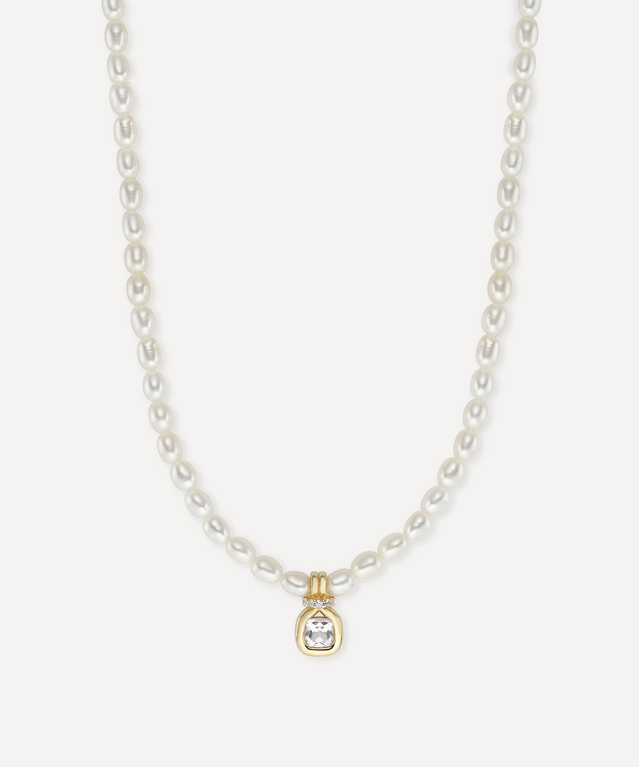 Laura Vann - 18ct Gold-Plated Clara Pearl Pendant Necklace