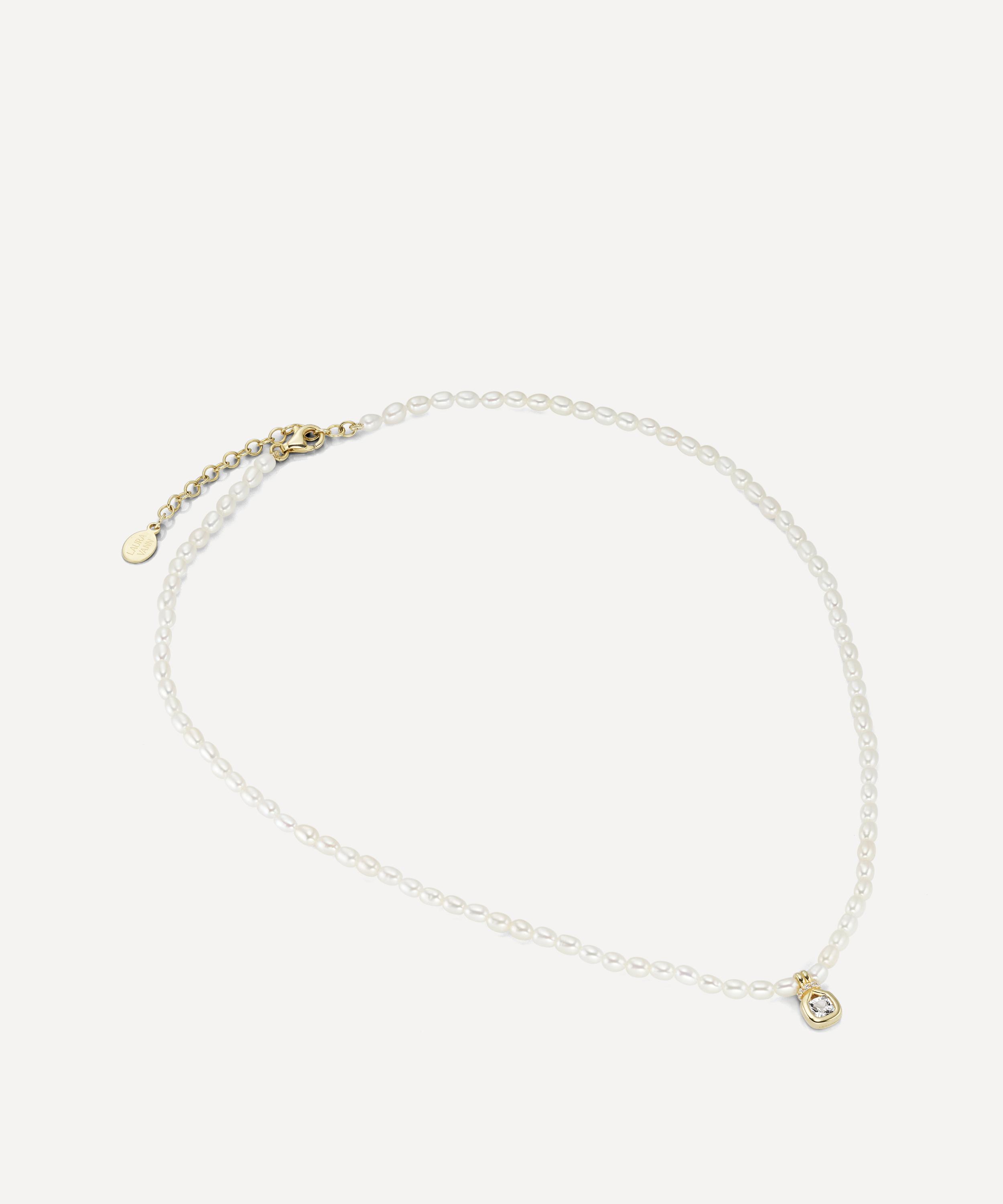 Laura Vann - 18ct Gold-Plated Clara Pearl Pendant Necklace image number 2