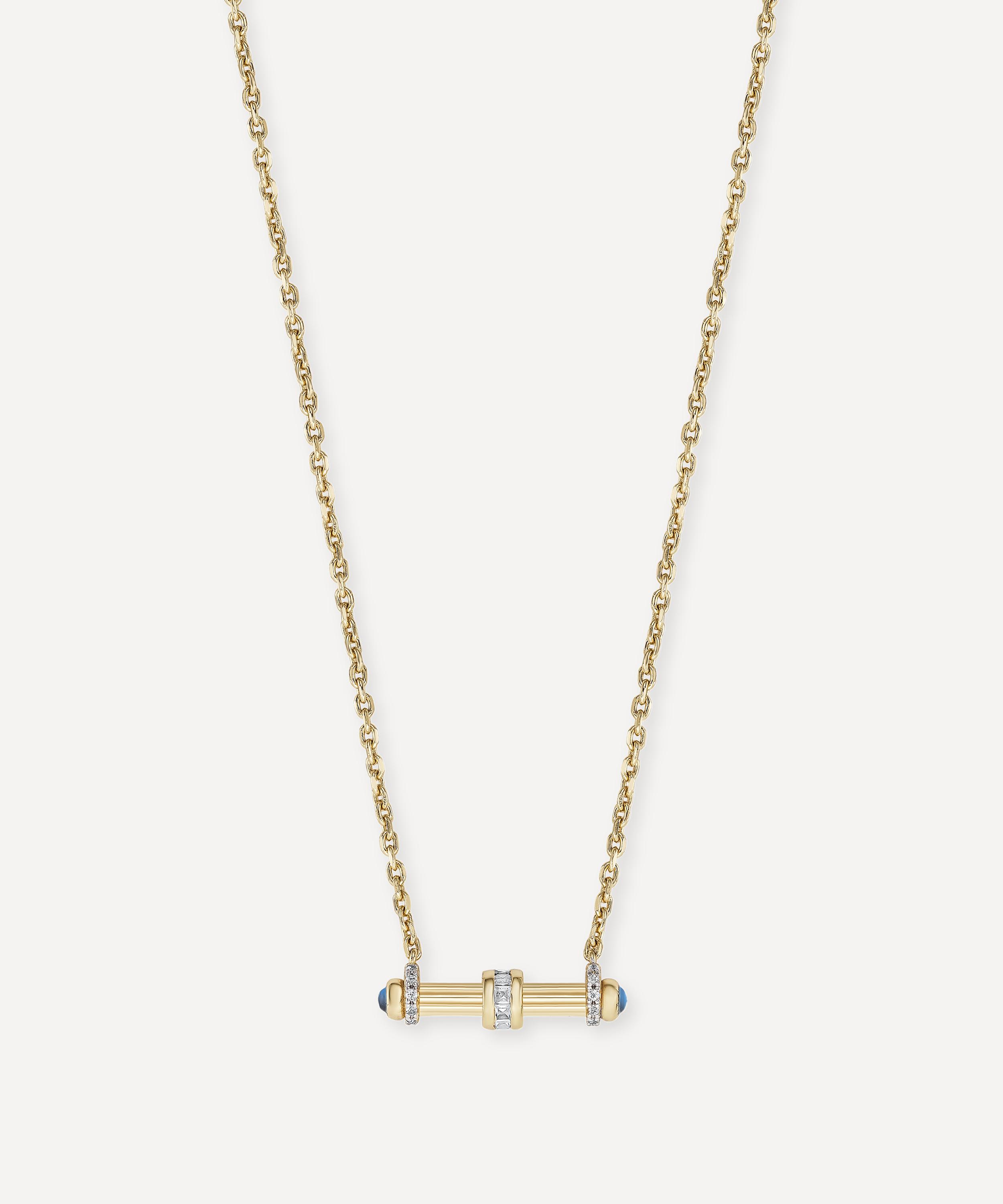 Laura Vann - 18ct Gold-Plated Elin T-Bar Pendant Necklace
