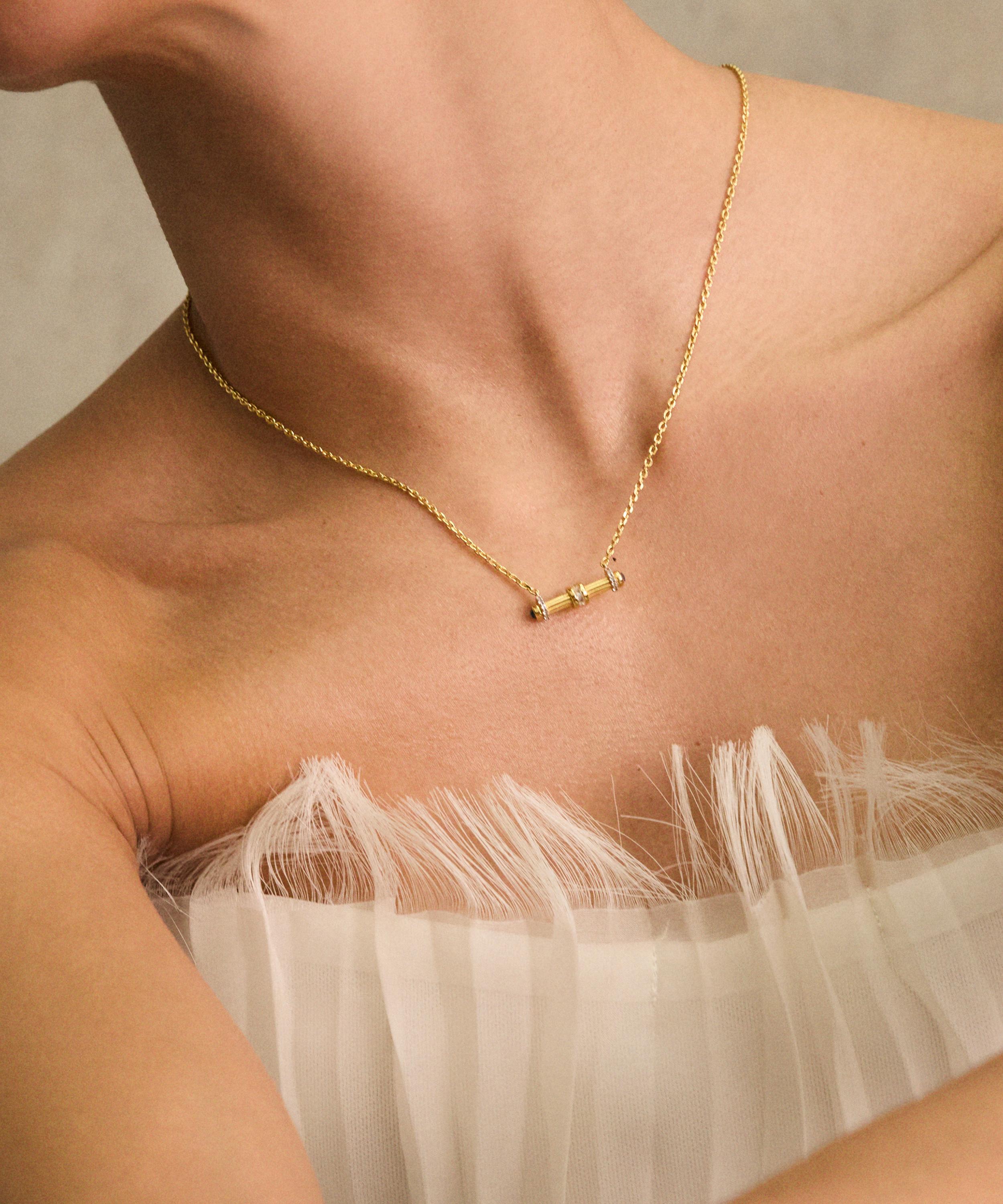 Laura Vann - 18ct Gold-Plated Elin T-Bar Pendant Necklace image number 1