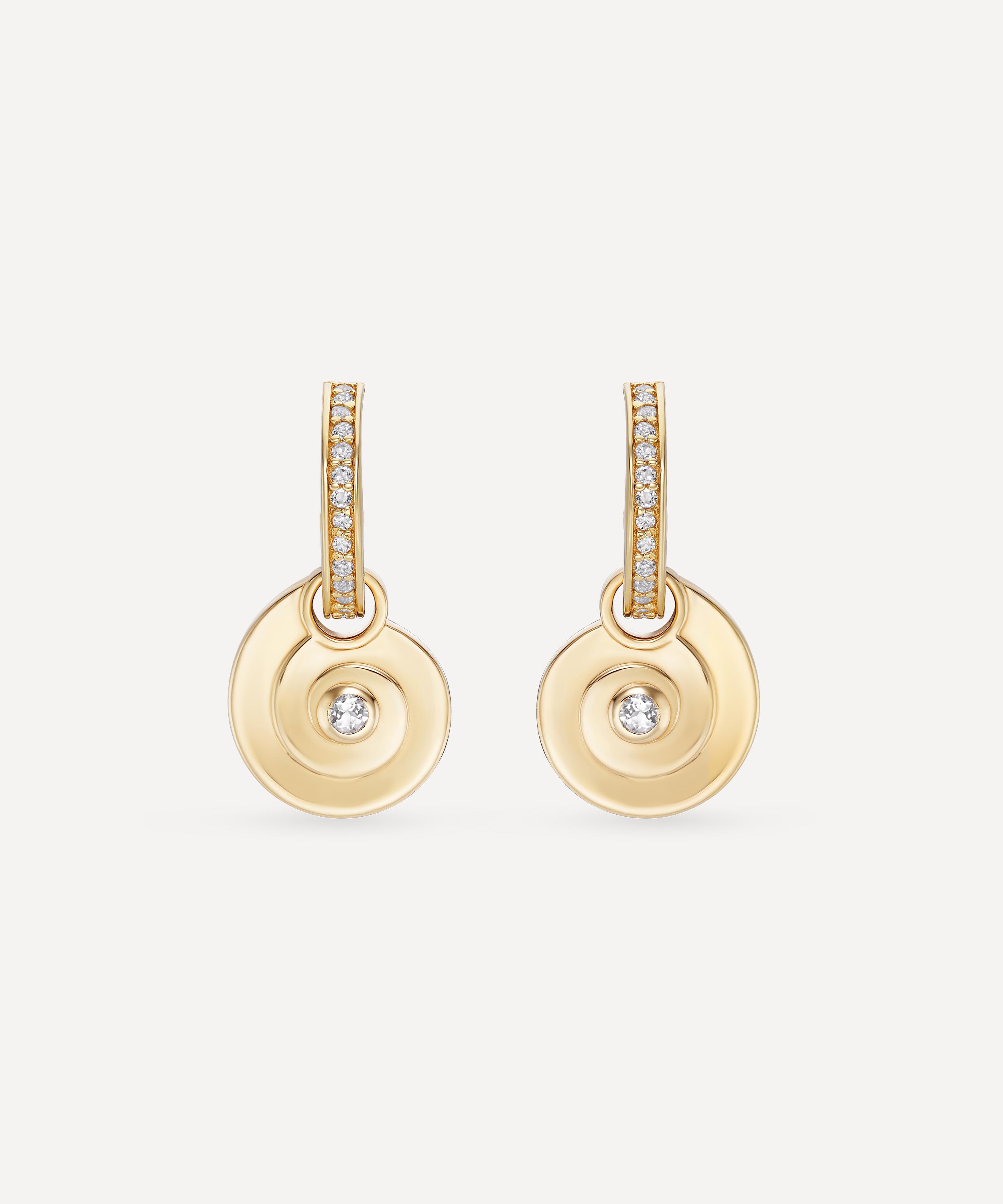 Laura Vann - 14ct Gold-Plated Vermeil Silver Edith Drop Hoop Earrings